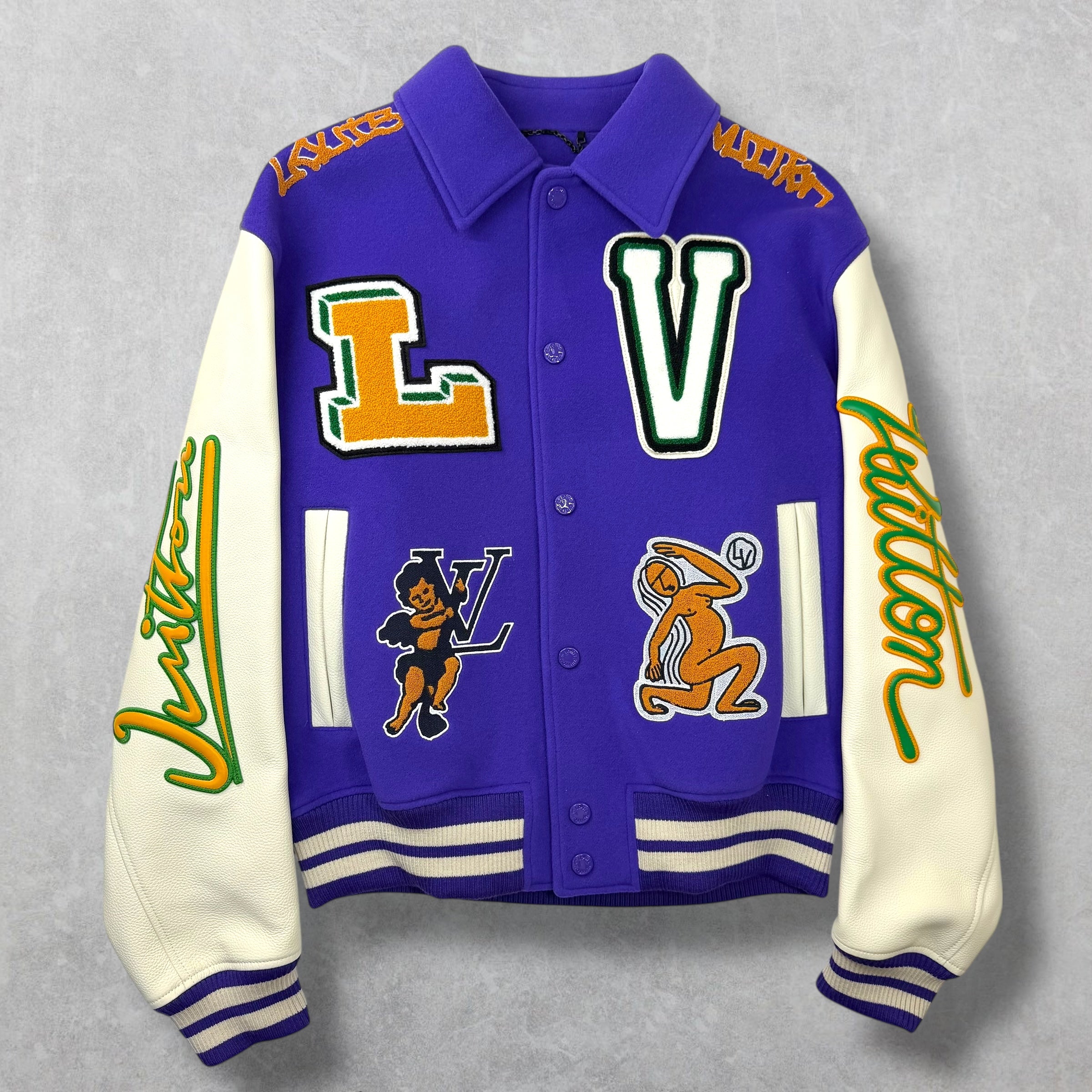 Louis Vuitton Frog Purple Varsity Jacket 50 (L)