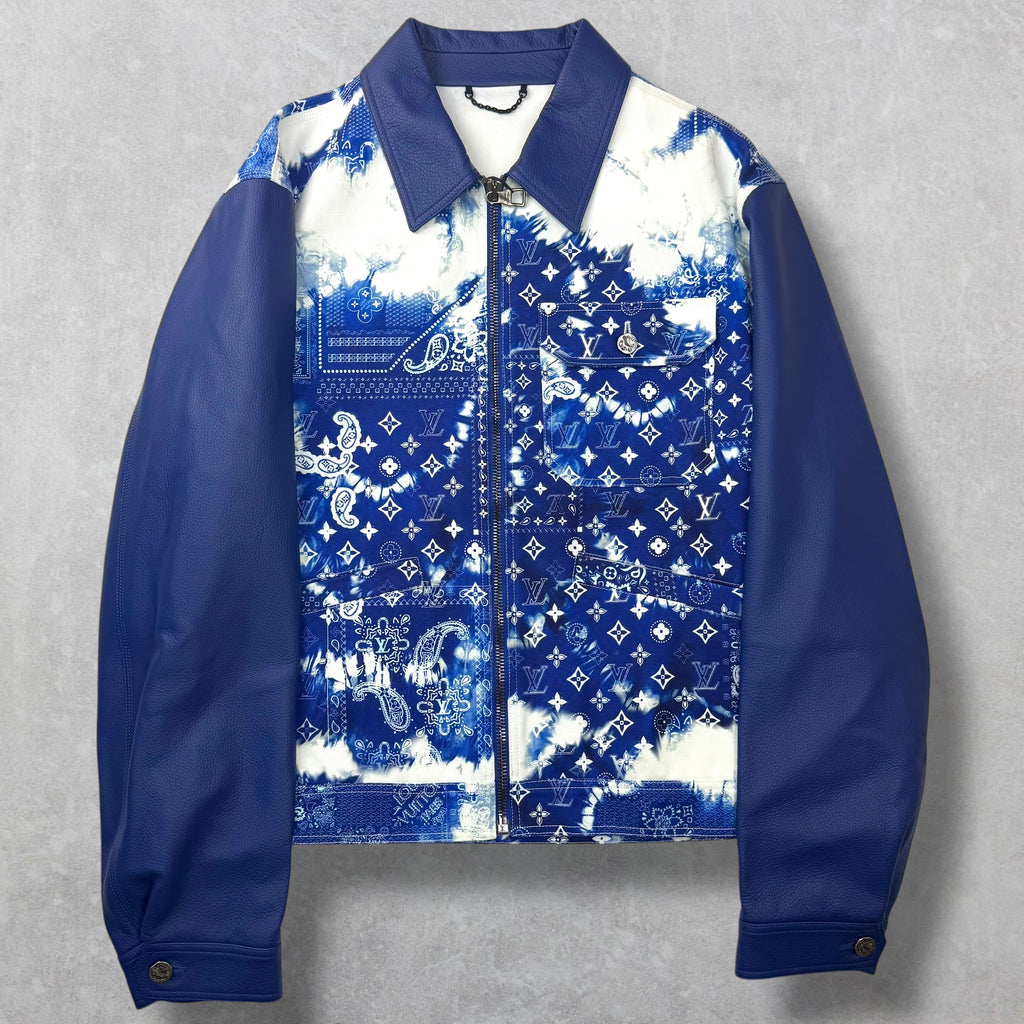 Louis Vuitton Bandana Leather Denim Blouson 54 (XL)