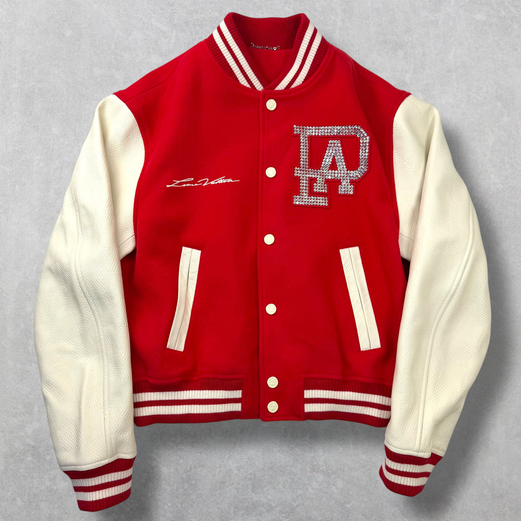 Louis Vuitton Mix Leather Pearl/Crystal Varsity Blouson 52 (L)