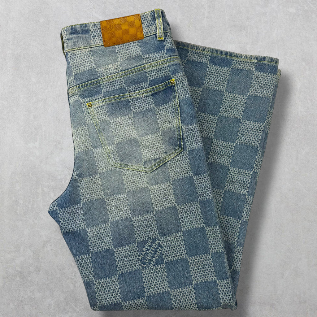 Louis Vuitton Damier Denim Skate Pants 32