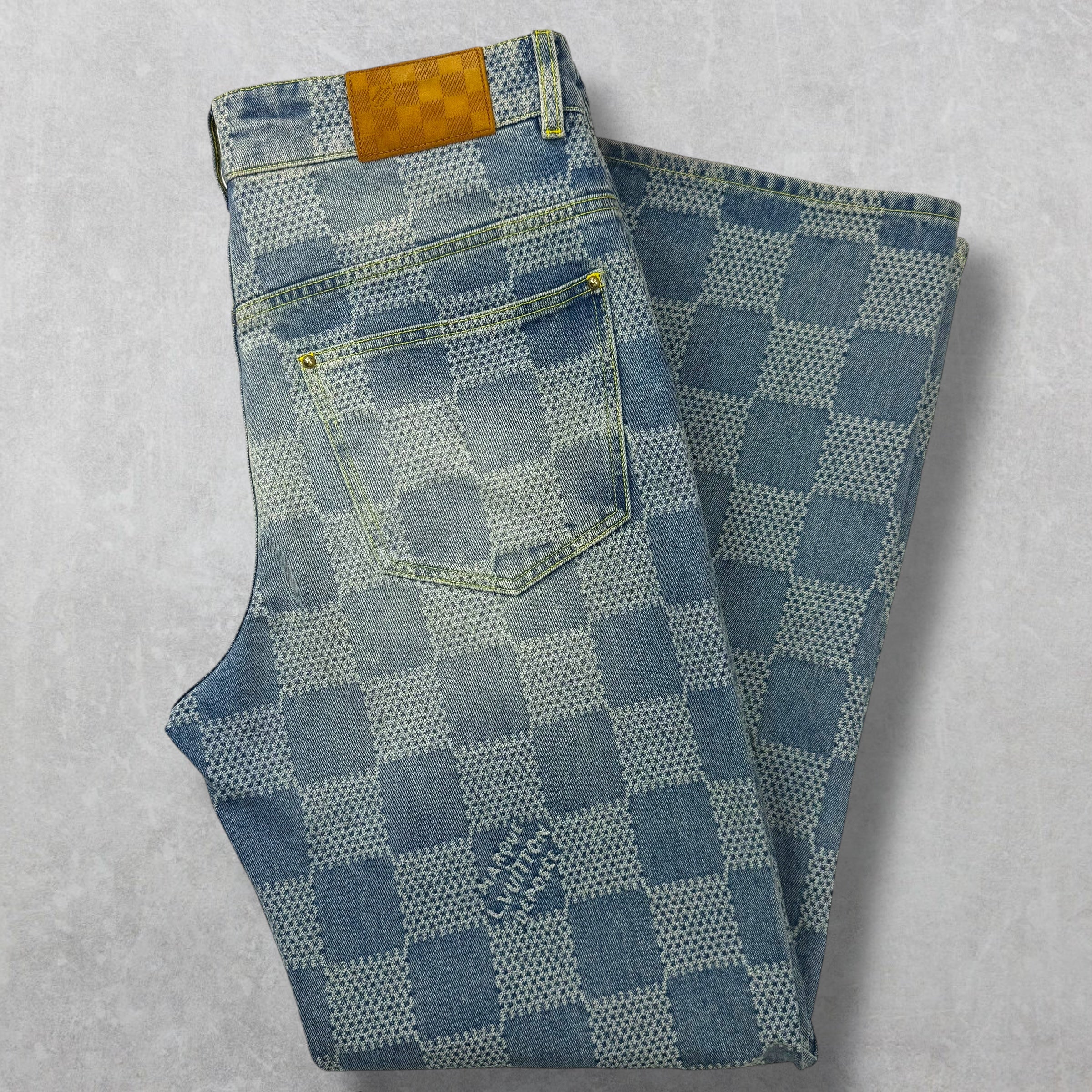 Louis Vuitton Damier Denim Skate Pants 32