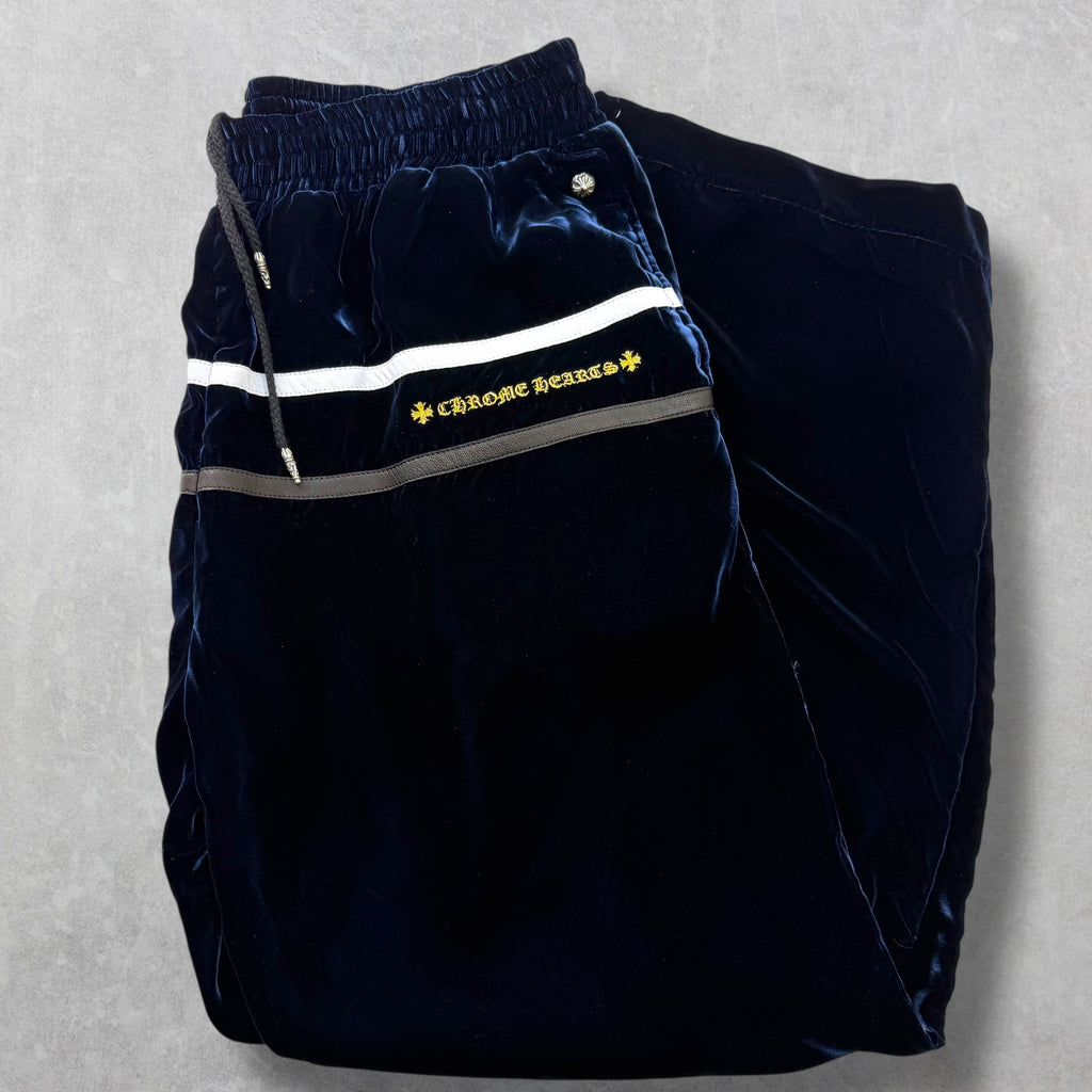 Chrome Hearts Y Not Velour Track Pants Black L