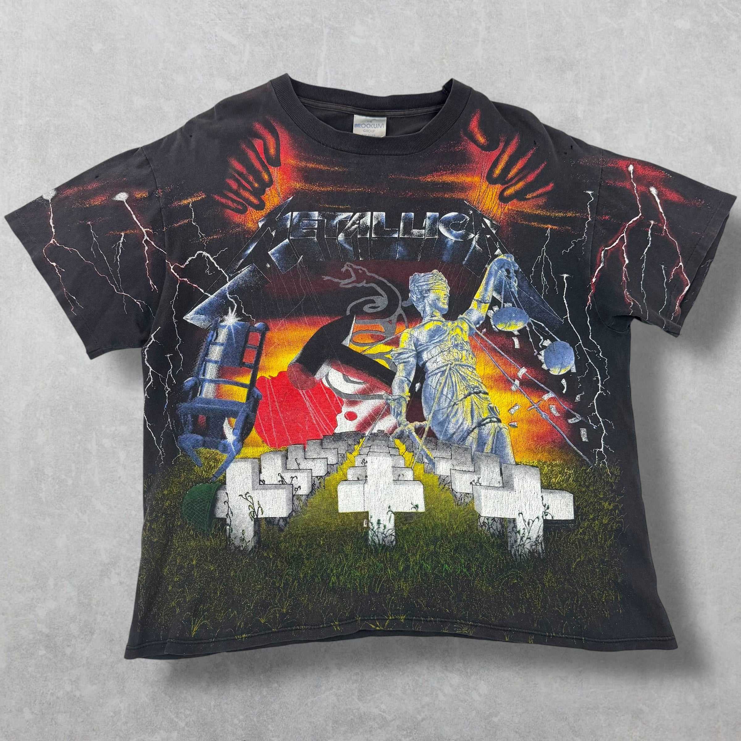 Vintage 1991 Metallica Album Collage All Over Print Tee XL (M)