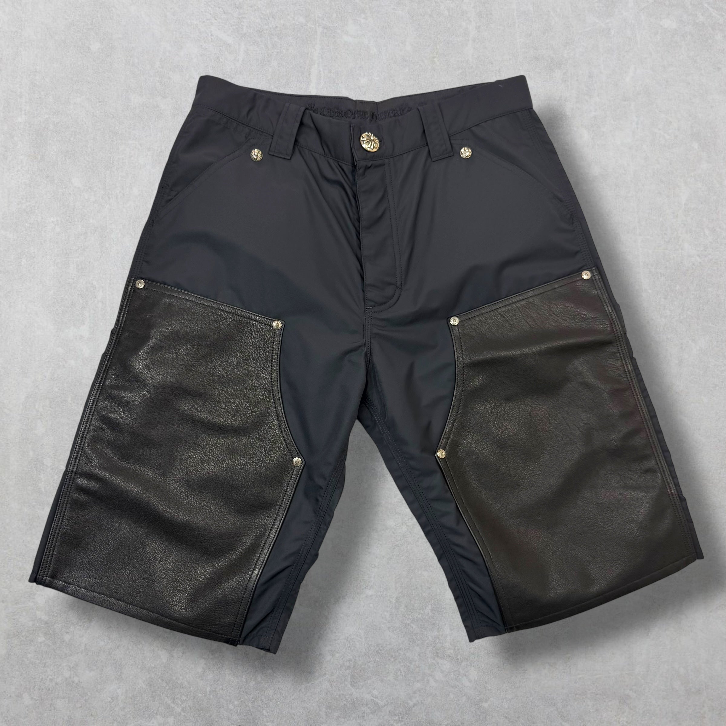 Chrome Hearts Double Knee Leather Carpenter Shorts 29