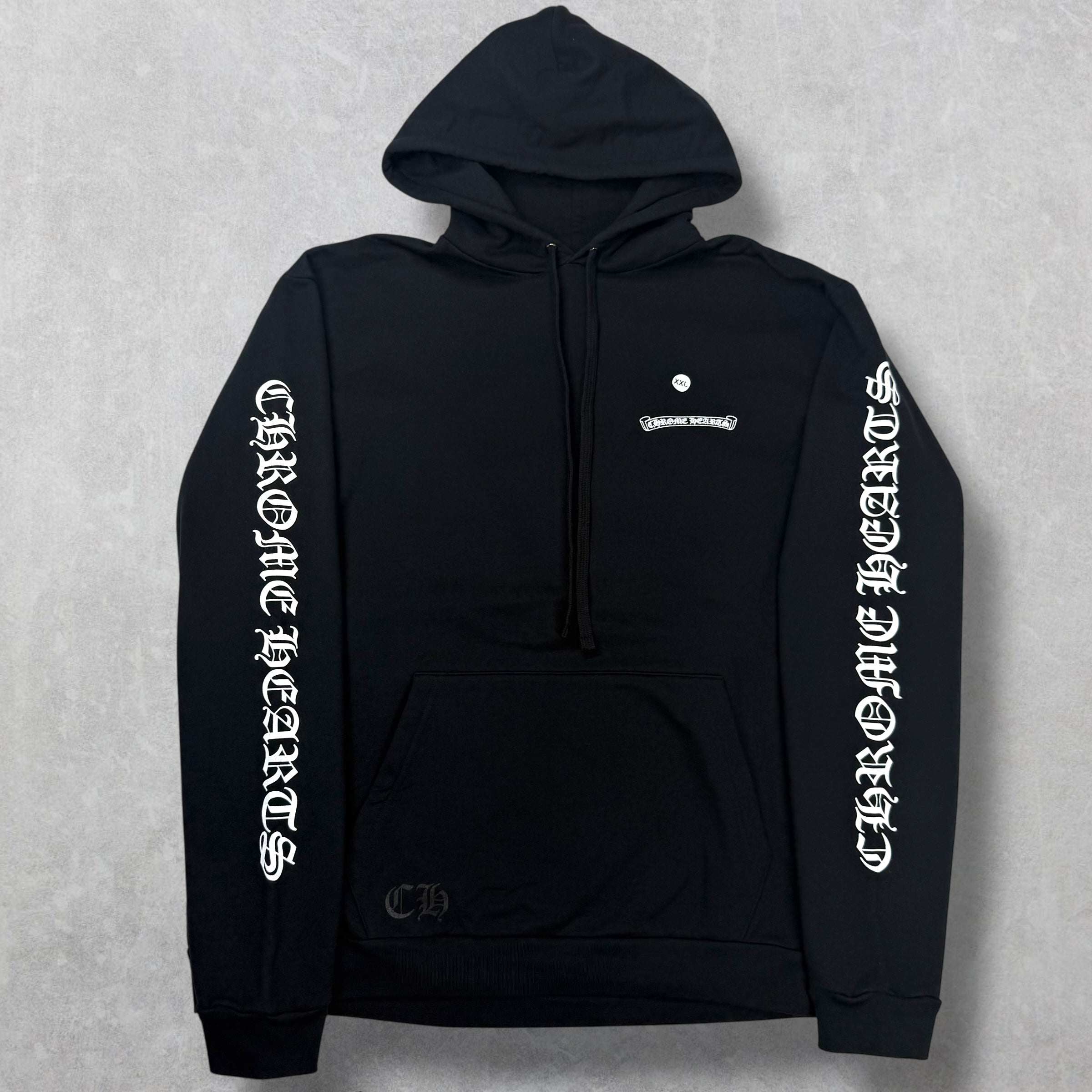 Chrome Hearts Black Scroll Logo Hoodie XXL