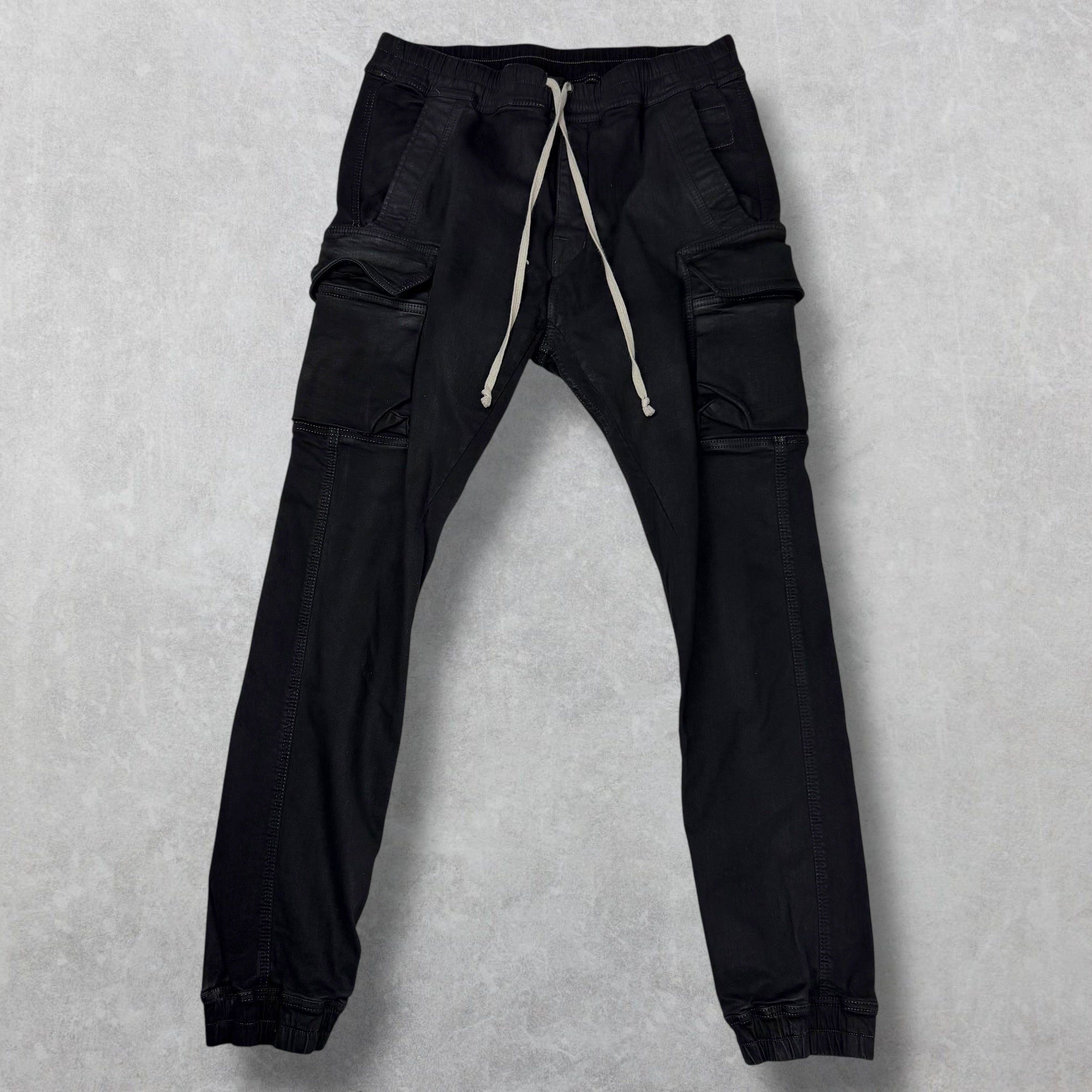 Rick Owens DRKSHDW 'Mastodon' Black Denim Cargo Pants XL