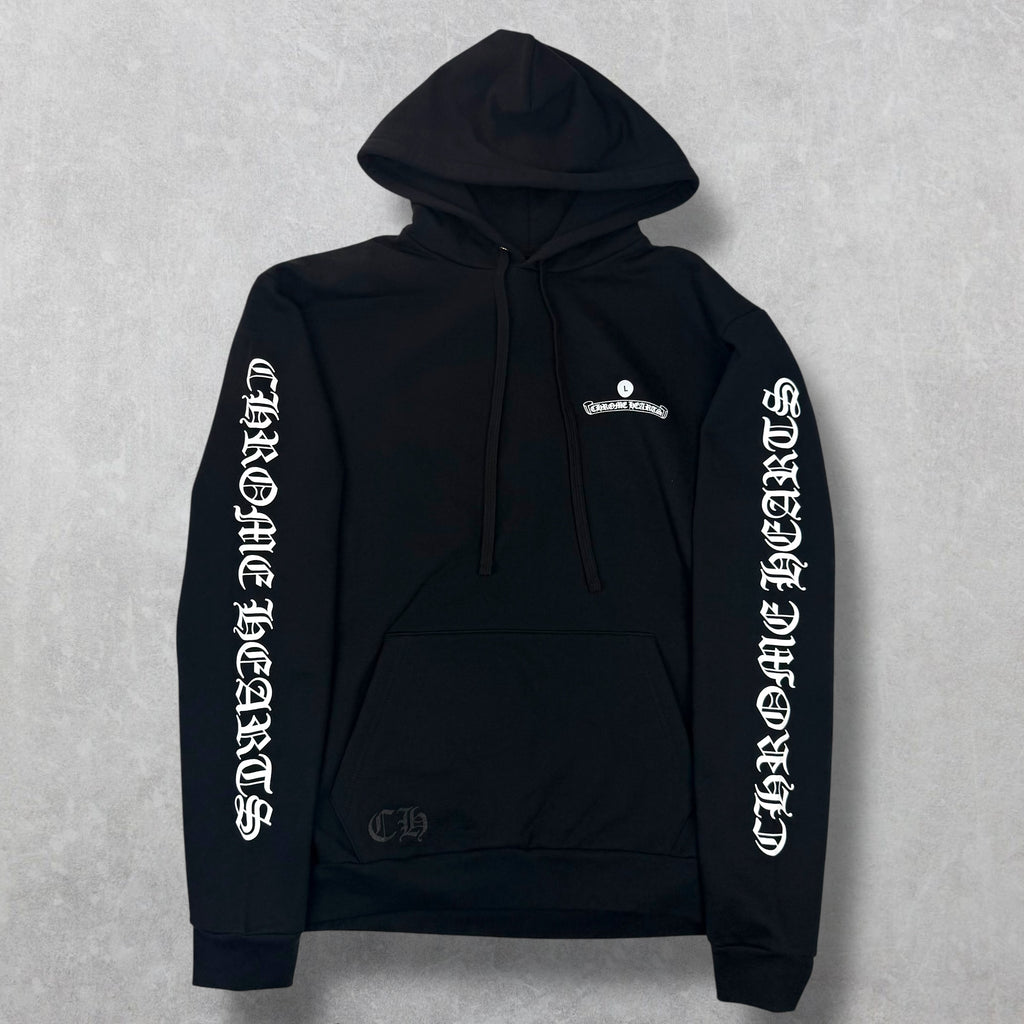Chrome Hearts Black Scroll Logo Hoodie L