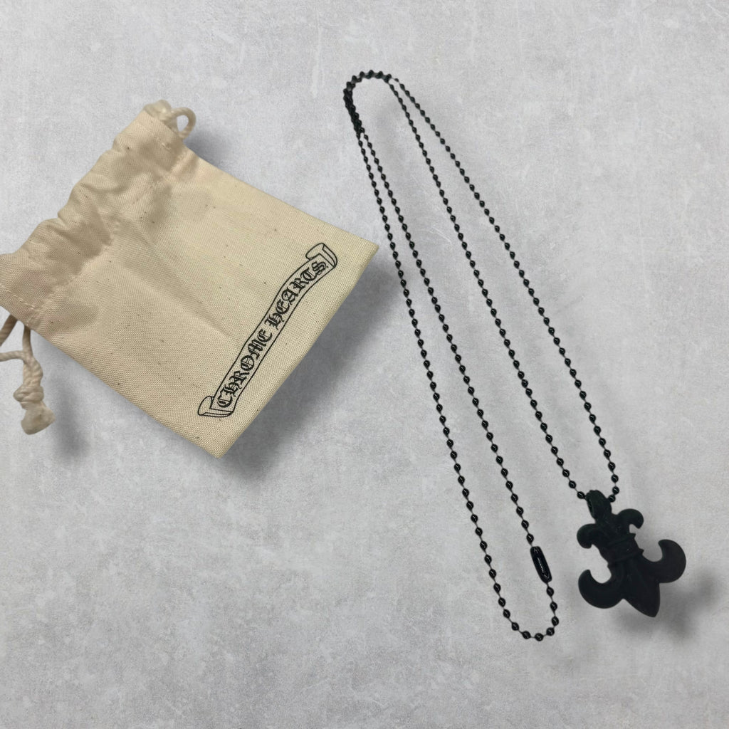 Chrome Hearts Silichrome BS Fleur Necklace Black