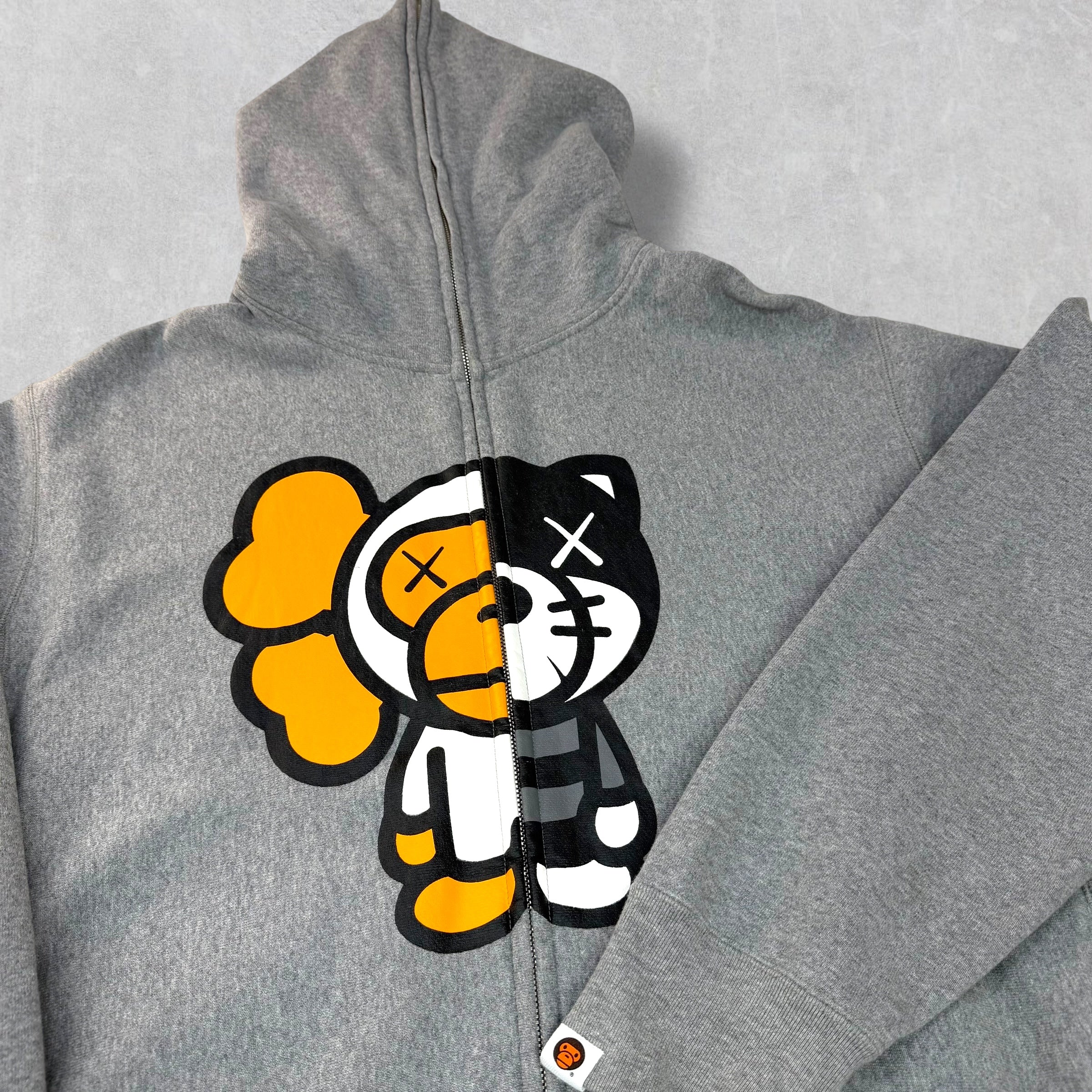 Bape x Kaws Baby Milo Full-Zip Hoodie Grey L