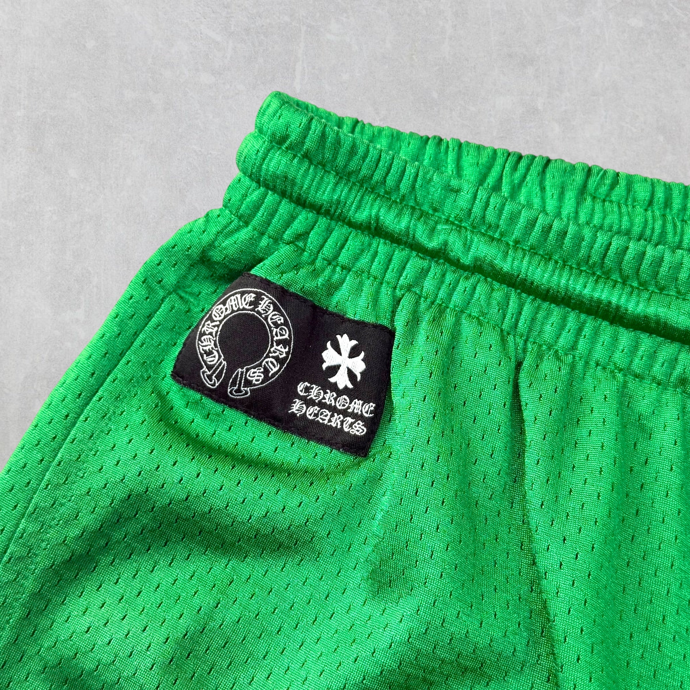 Chrome Hearts Green Mesh Warm Up Shorts XL