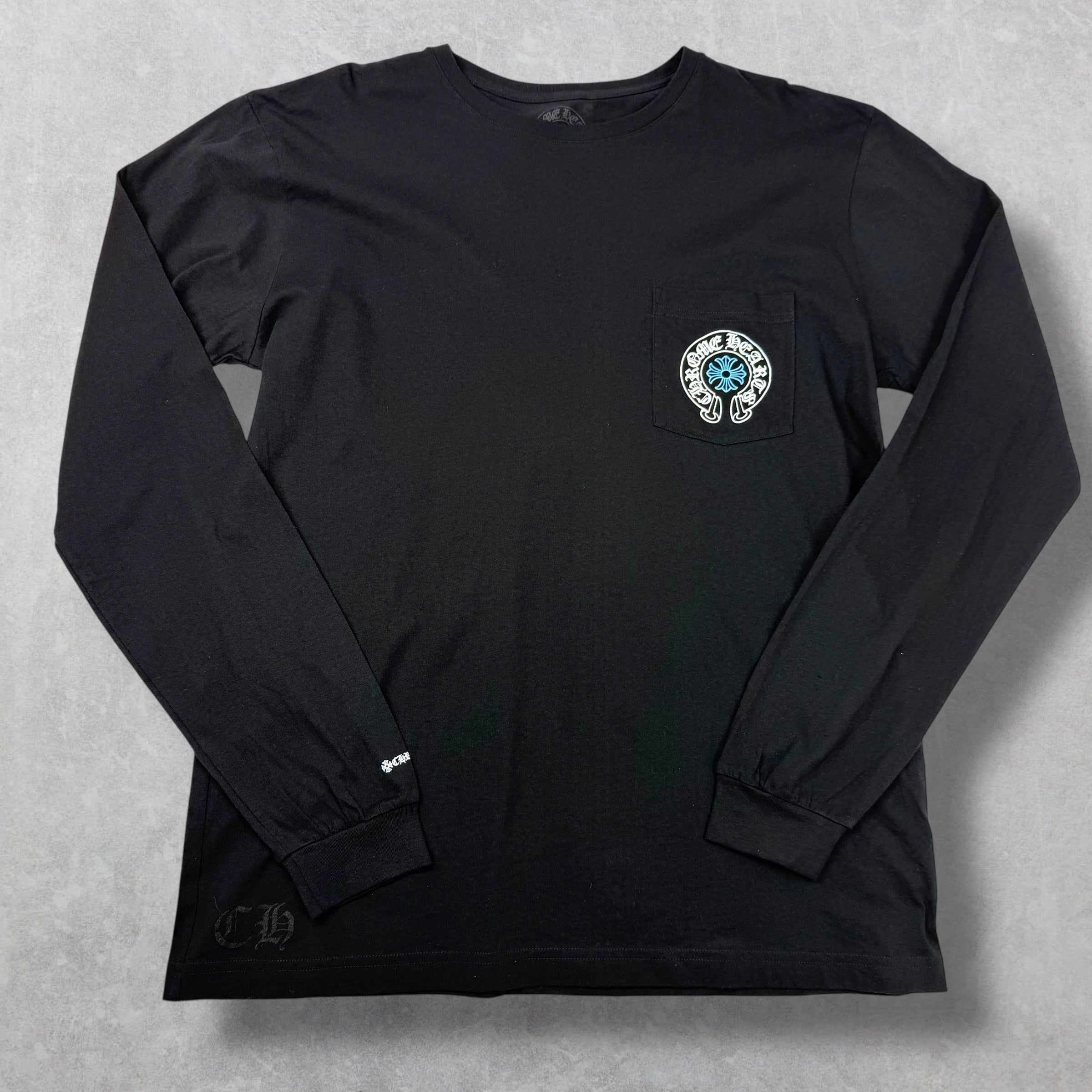 Chrome Hearts Horseshoe Plus Logo Baby Blue Staff L/S XL