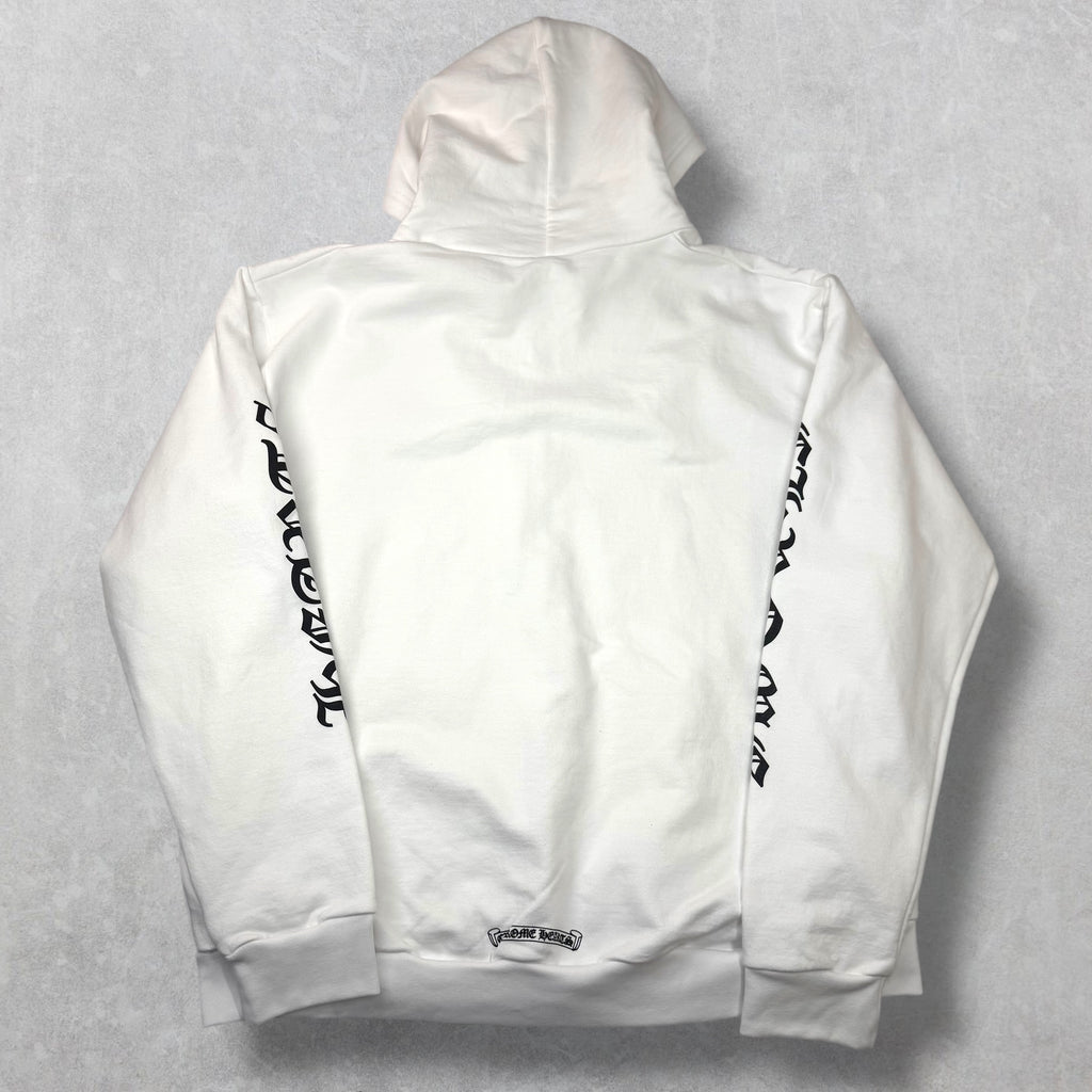 Chrome Hearts Vertical Zip Up White Hoodie XL