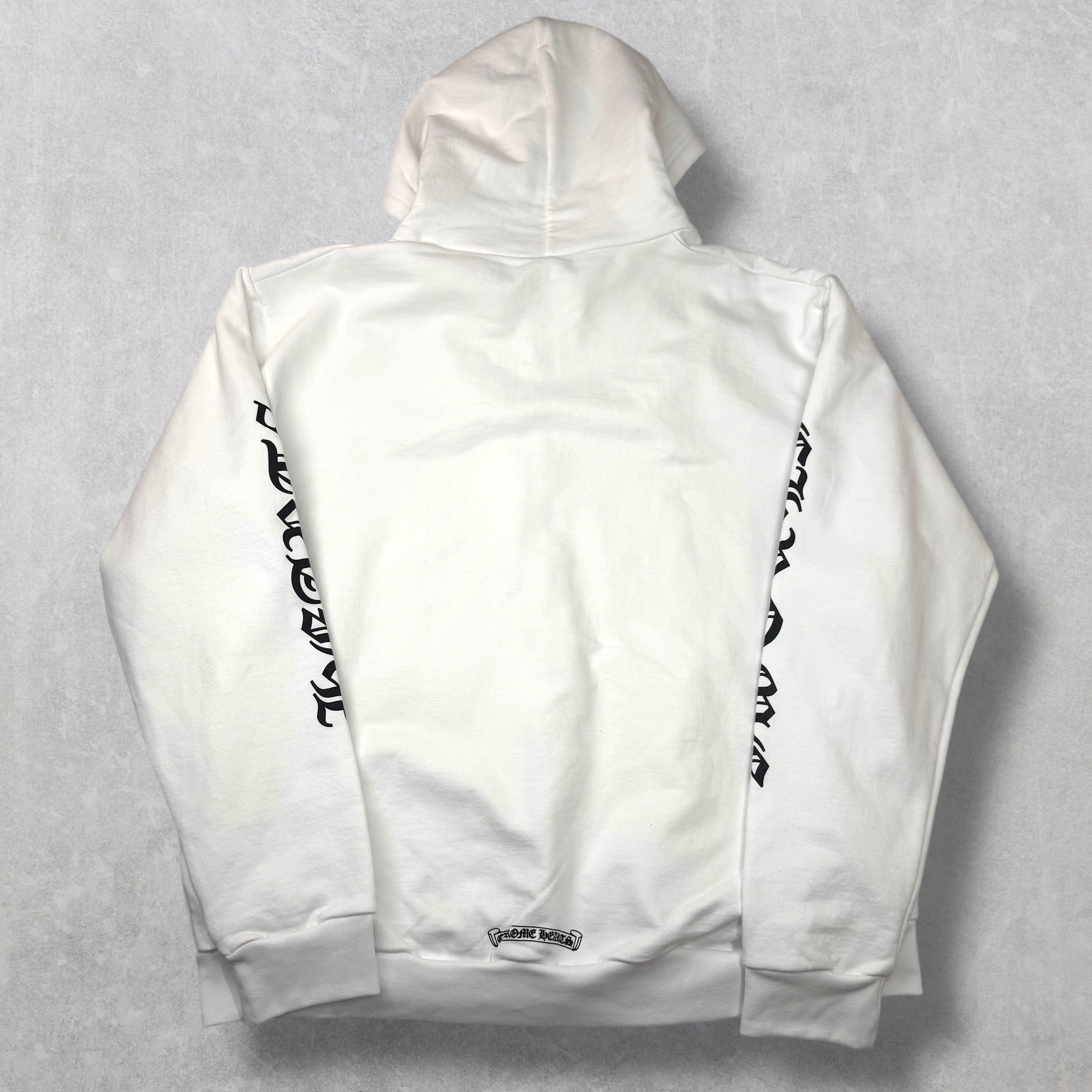 Chrome Hearts Vertical Zip Up White Hoodie XL