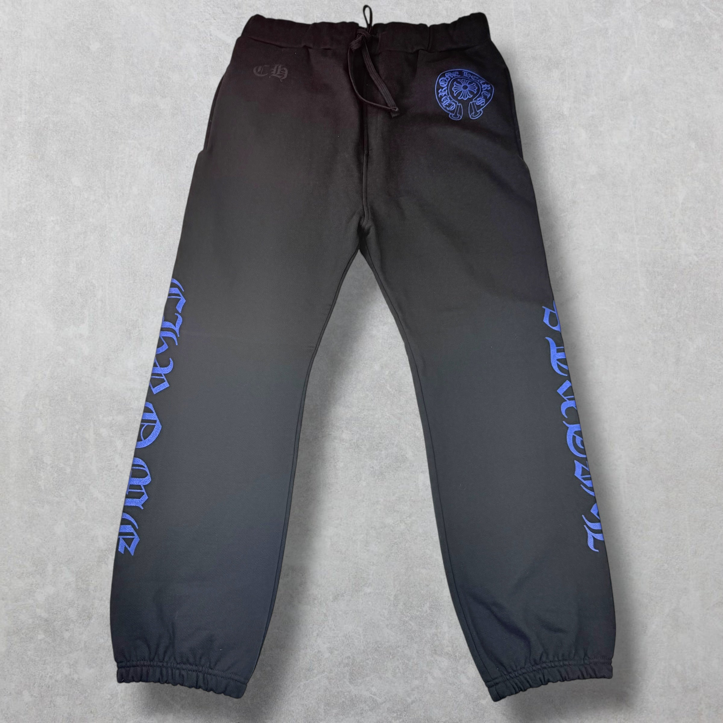Chrome Hearts Blue Horseshoe Logo Sweatpants XL