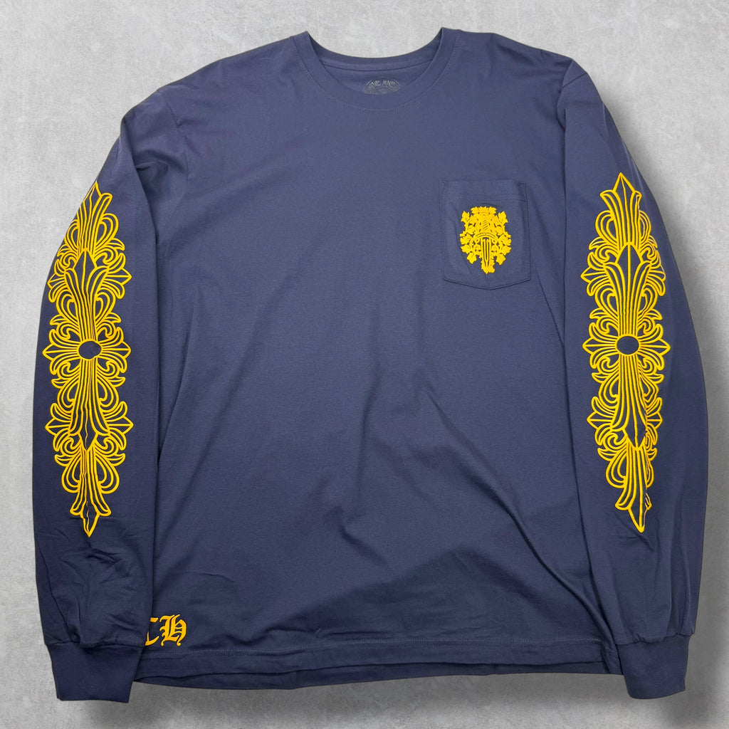 Chrome Hearts Yellow V89 Dagger Navy L/S XXL