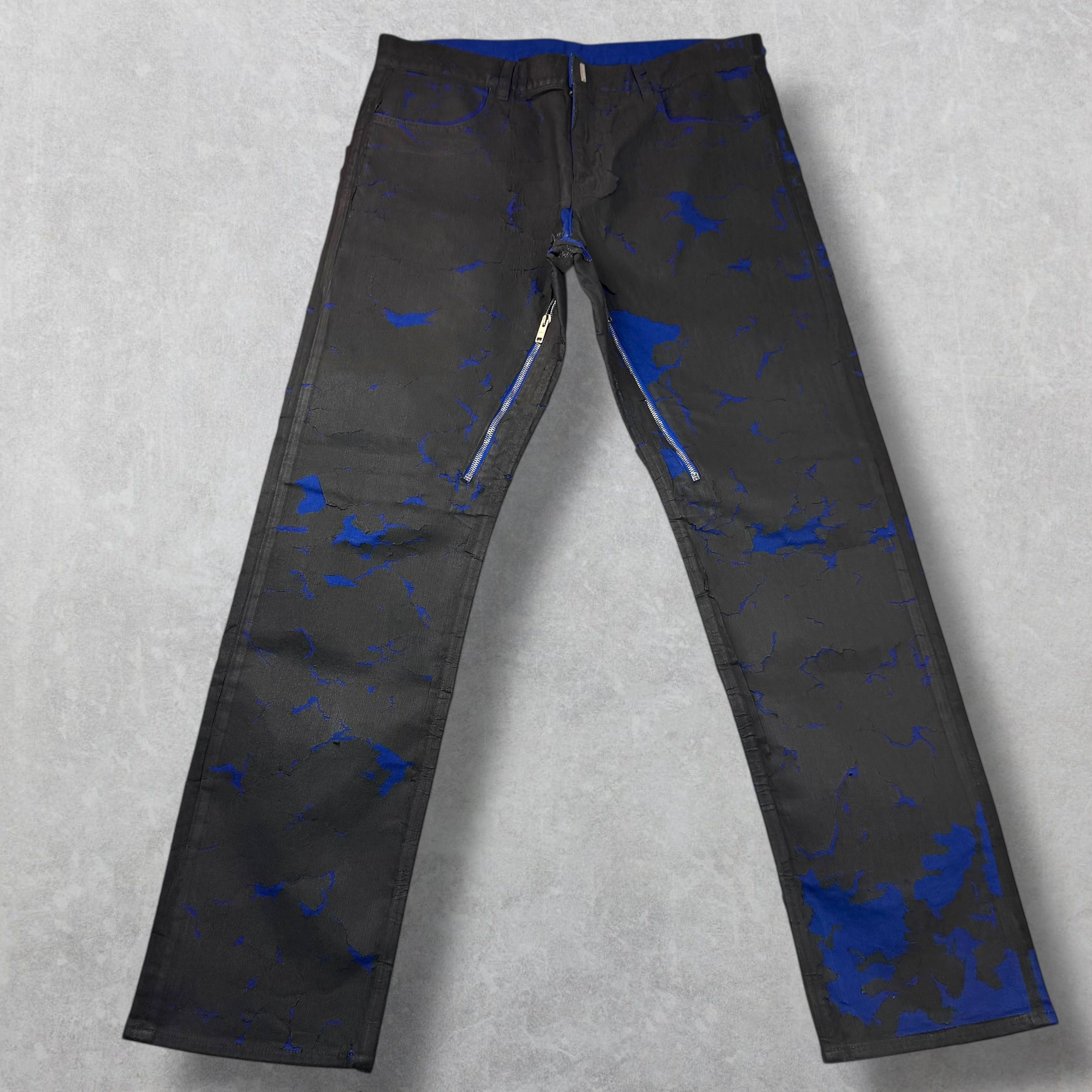 A/W 2022 Givenchy Black Cracked Distressed Jeans 36