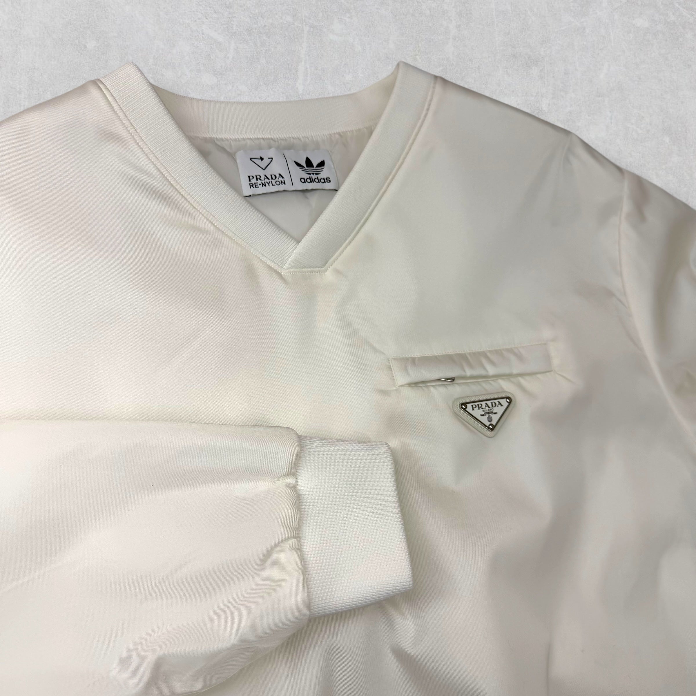 Prada Adidas Re-Nylon White Sweatshirt L