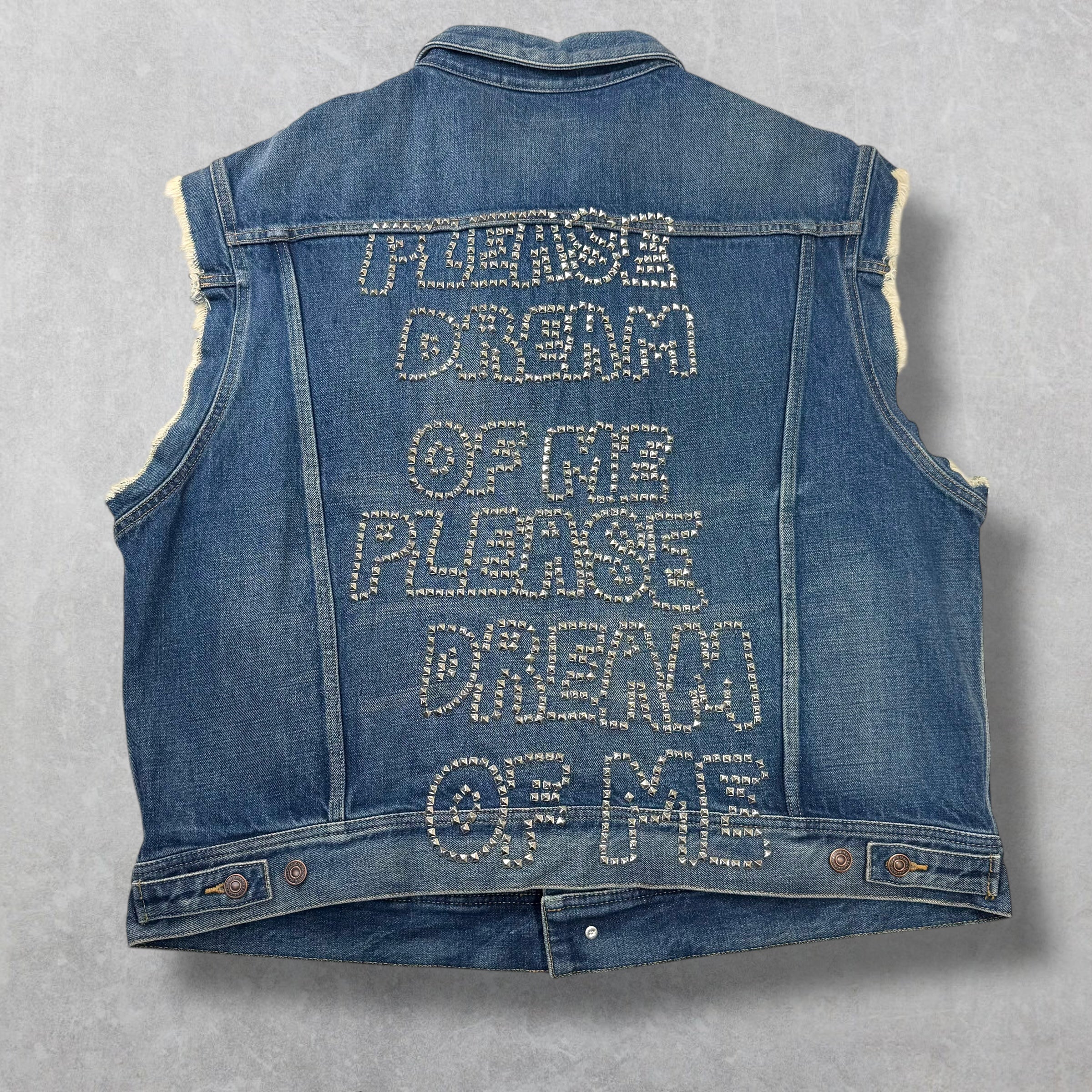 Celine Studded Denim Vest XL