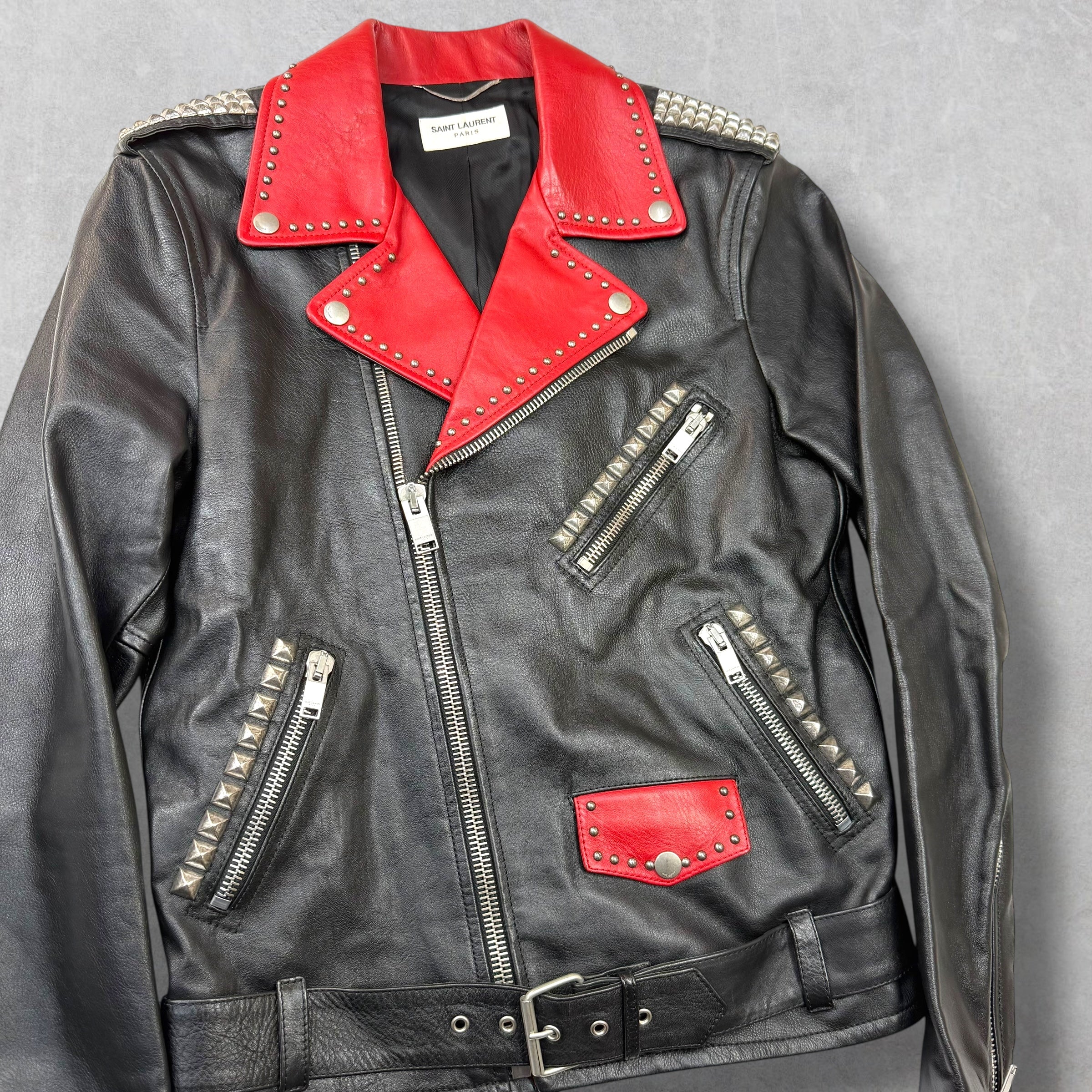 Saint Laurent Dégradé Sunset Leather Moto Jacket 46 (S)