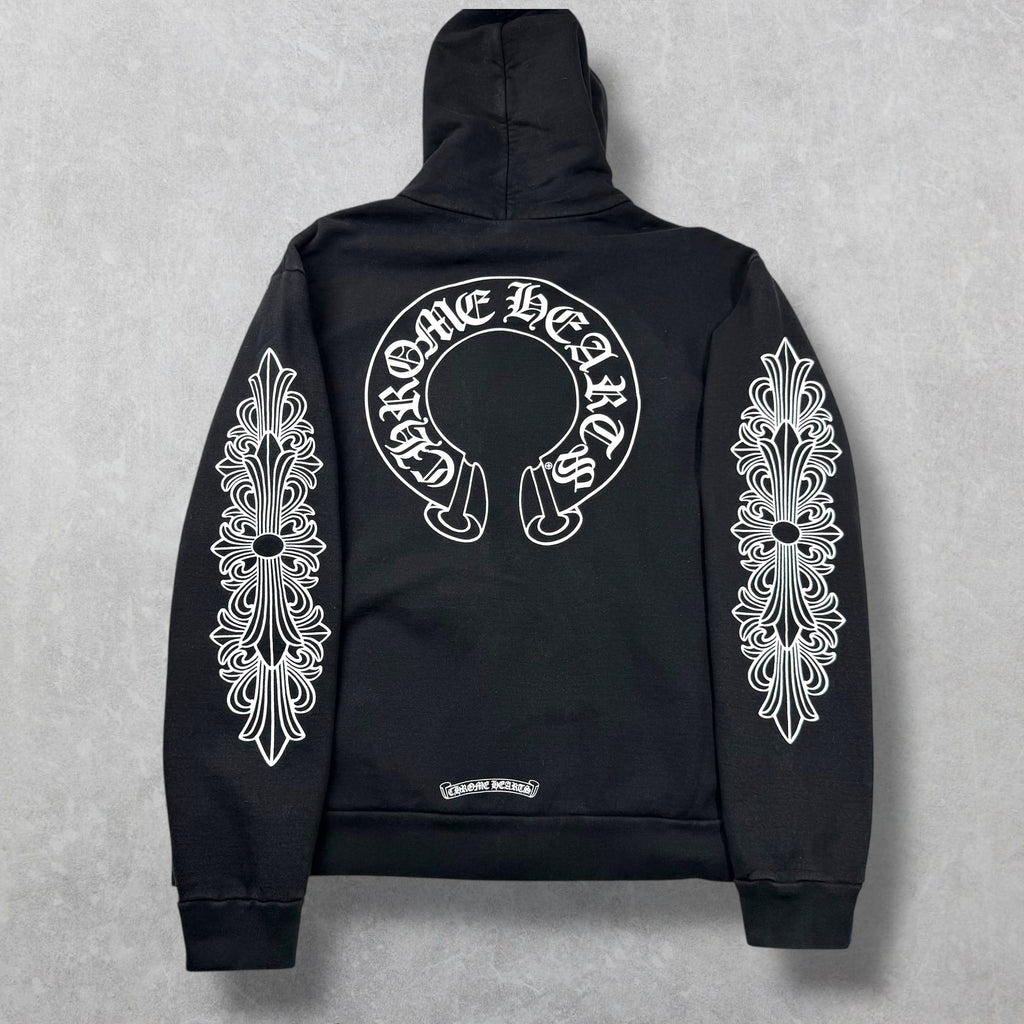 Chrome Hearts Horseshoe Floral Sleeve Zip Up L