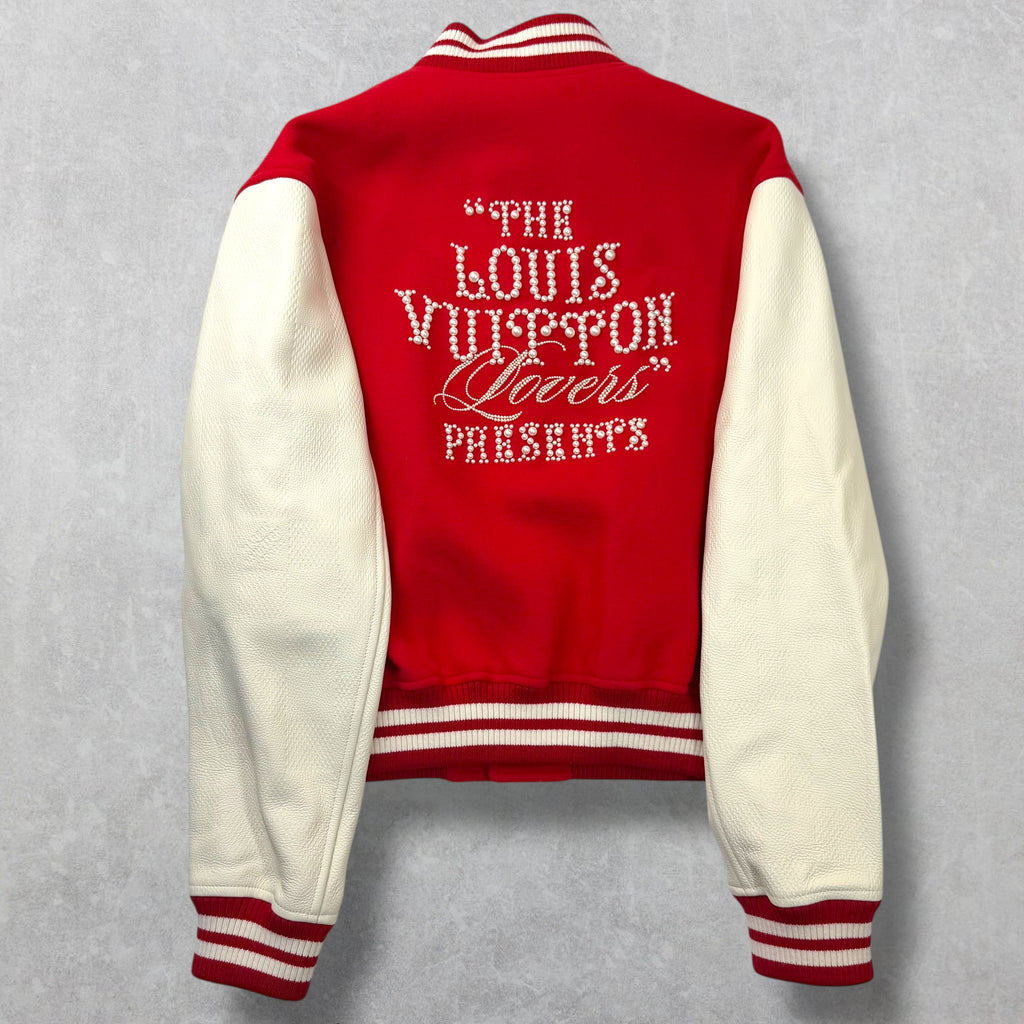 Louis Vuitton Mix Leather Pearl/Crystal Varsity Blouson 52 (L)