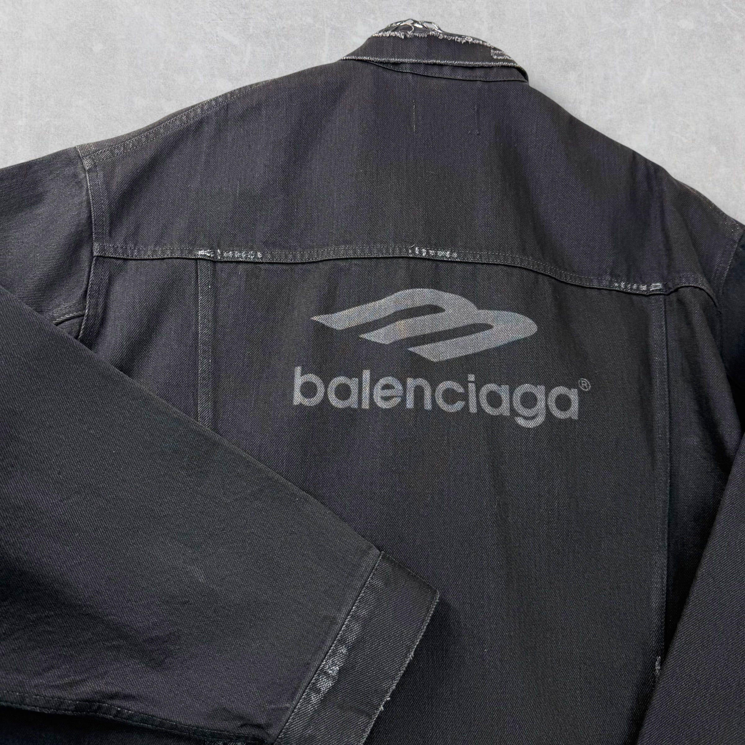 Balenciaga 3B Sports Icon Oversized Denim Jacket L (XL)