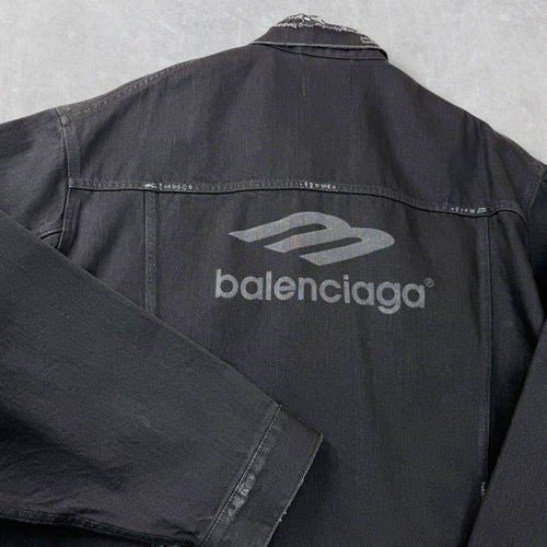 Balenciaga 3B Sports Icon Oversized Denim Jacket L (XL)