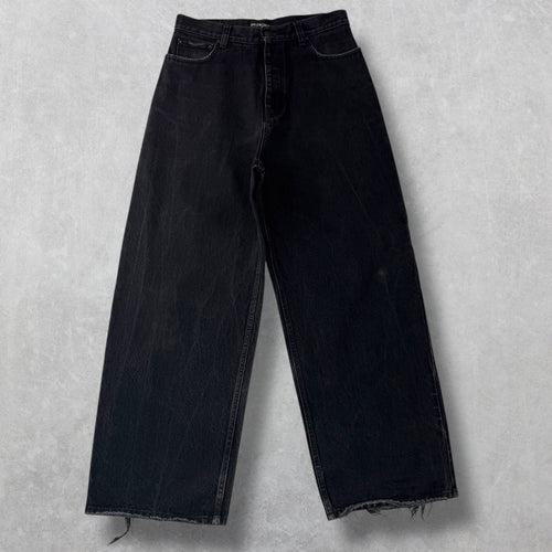 Balenciaga Baggy Distressed Hem Black Jeans S (32)
