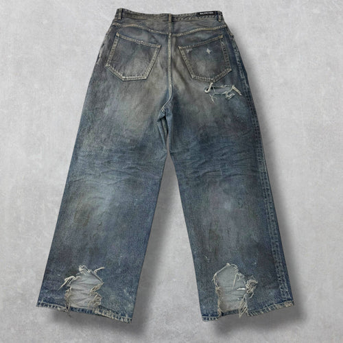 Balenciaga Baggy Distressed Blue Washed Denim 32