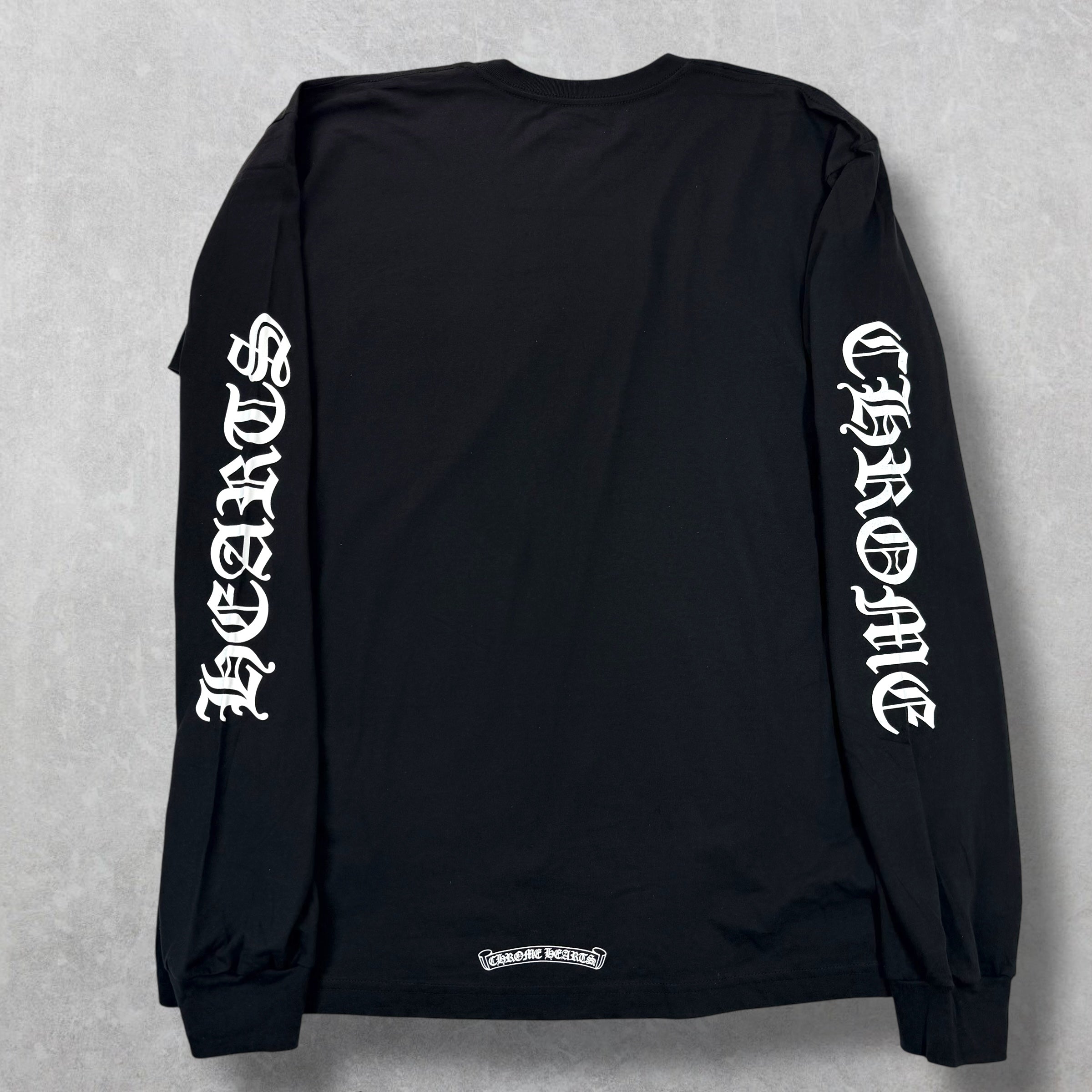 Chrome Hearts White Neck Logo L/S Tee Black XXL
