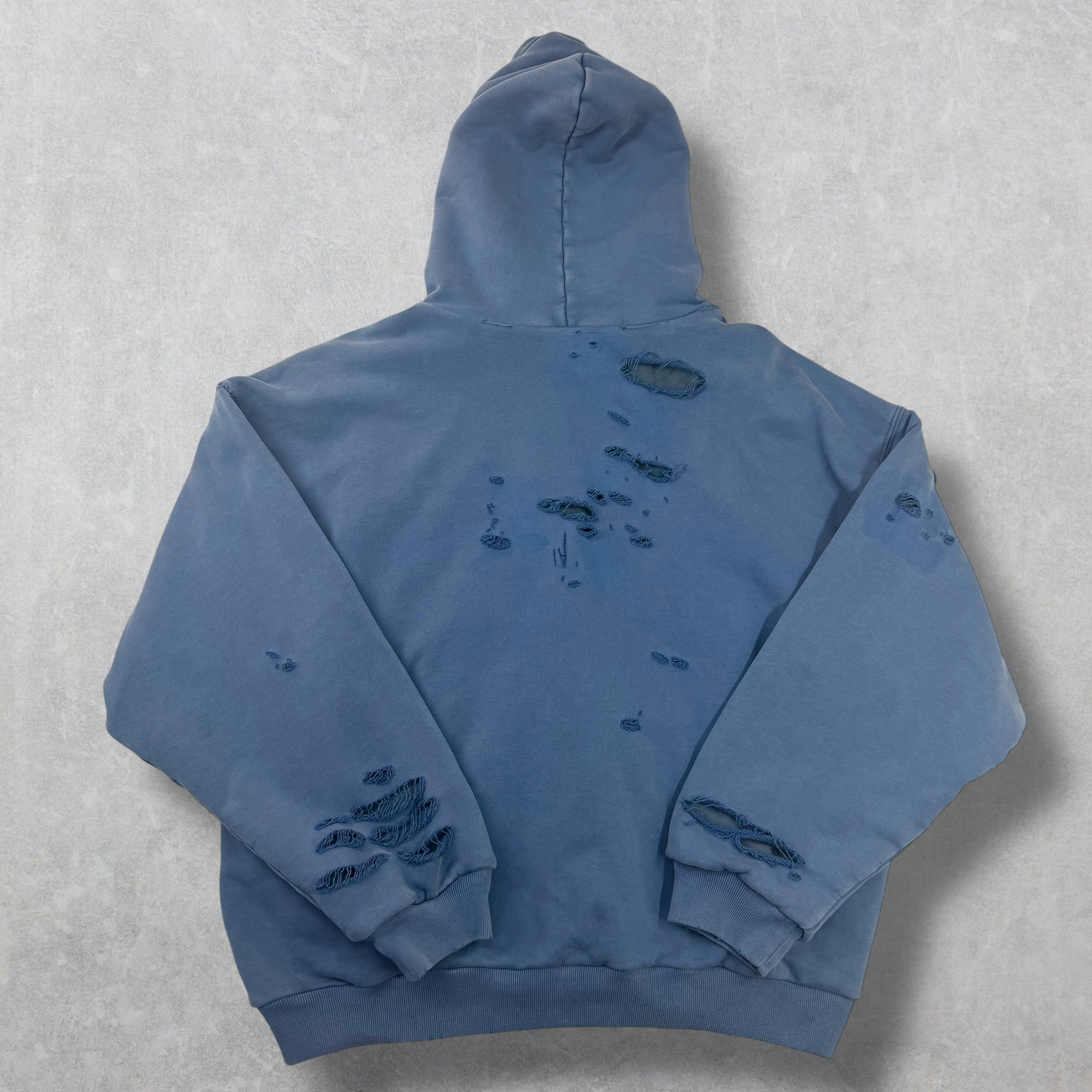 Balenciaga Washed Destruction Printed Logo Hoodie M