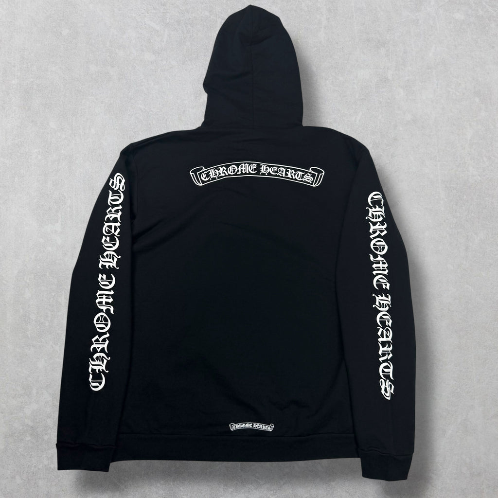 Chrome Hearts Black Scroll Logo Hoodie XXL