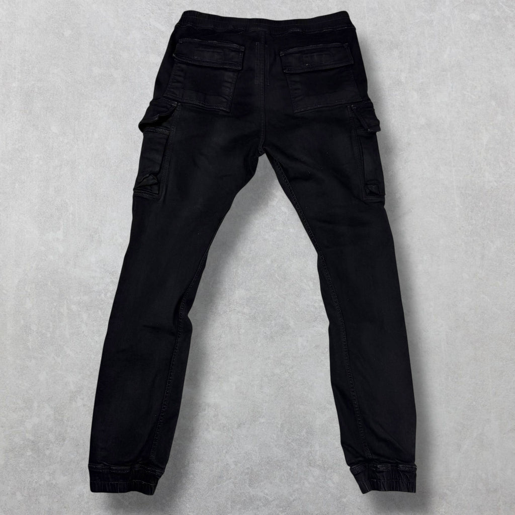 Rick Owens DRKSHDW 'Mastodon' Black Denim Cargo Pants XL