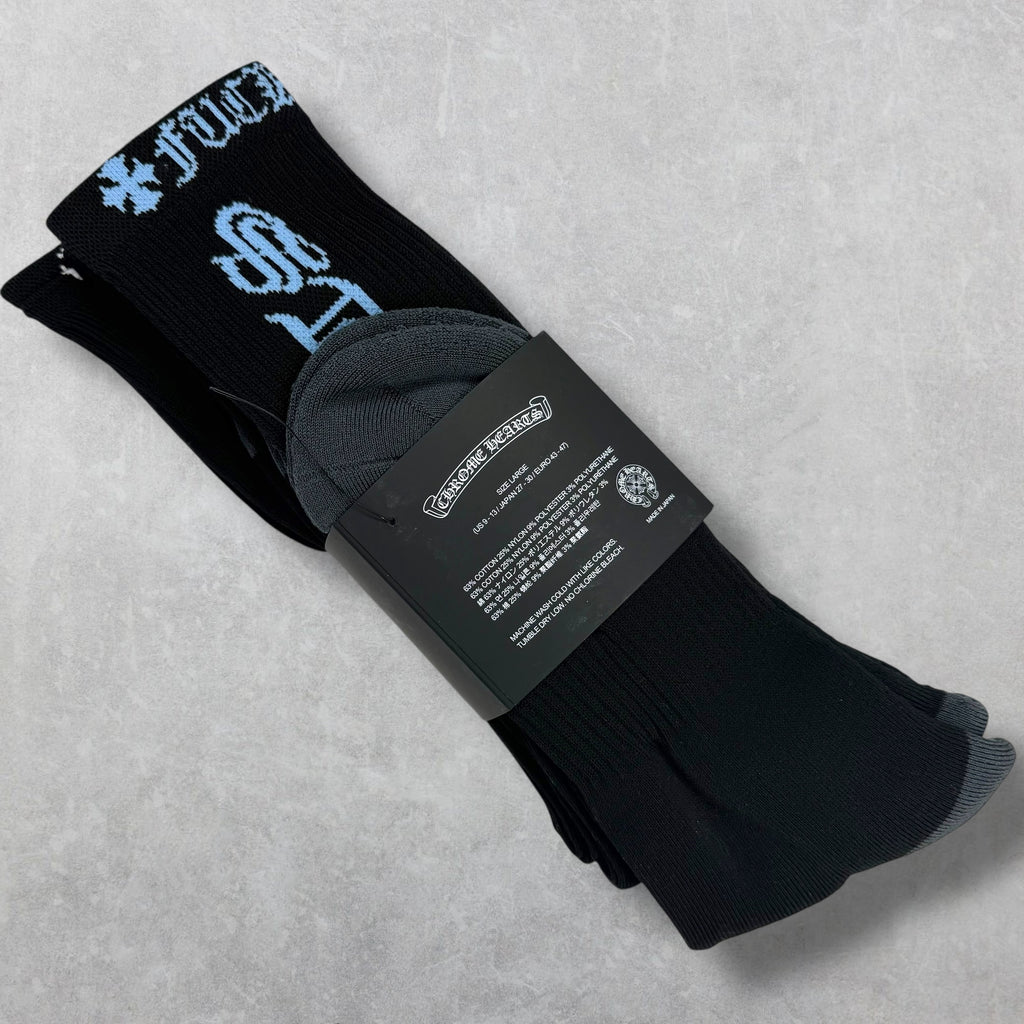 Chrome Hearts Script Logo Socks (3pc)