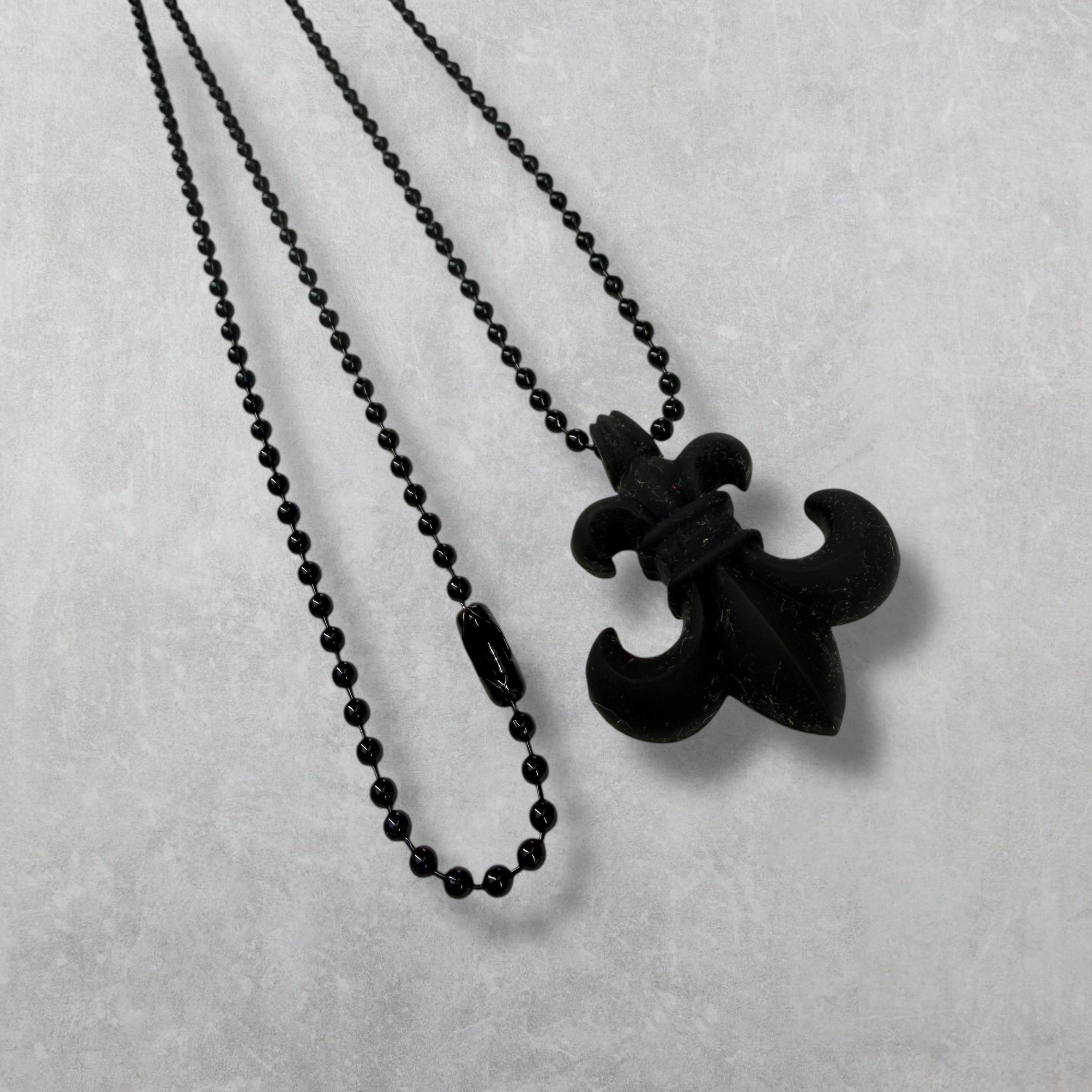 Chrome Hearts Silichrome BS Fleur Necklace Black