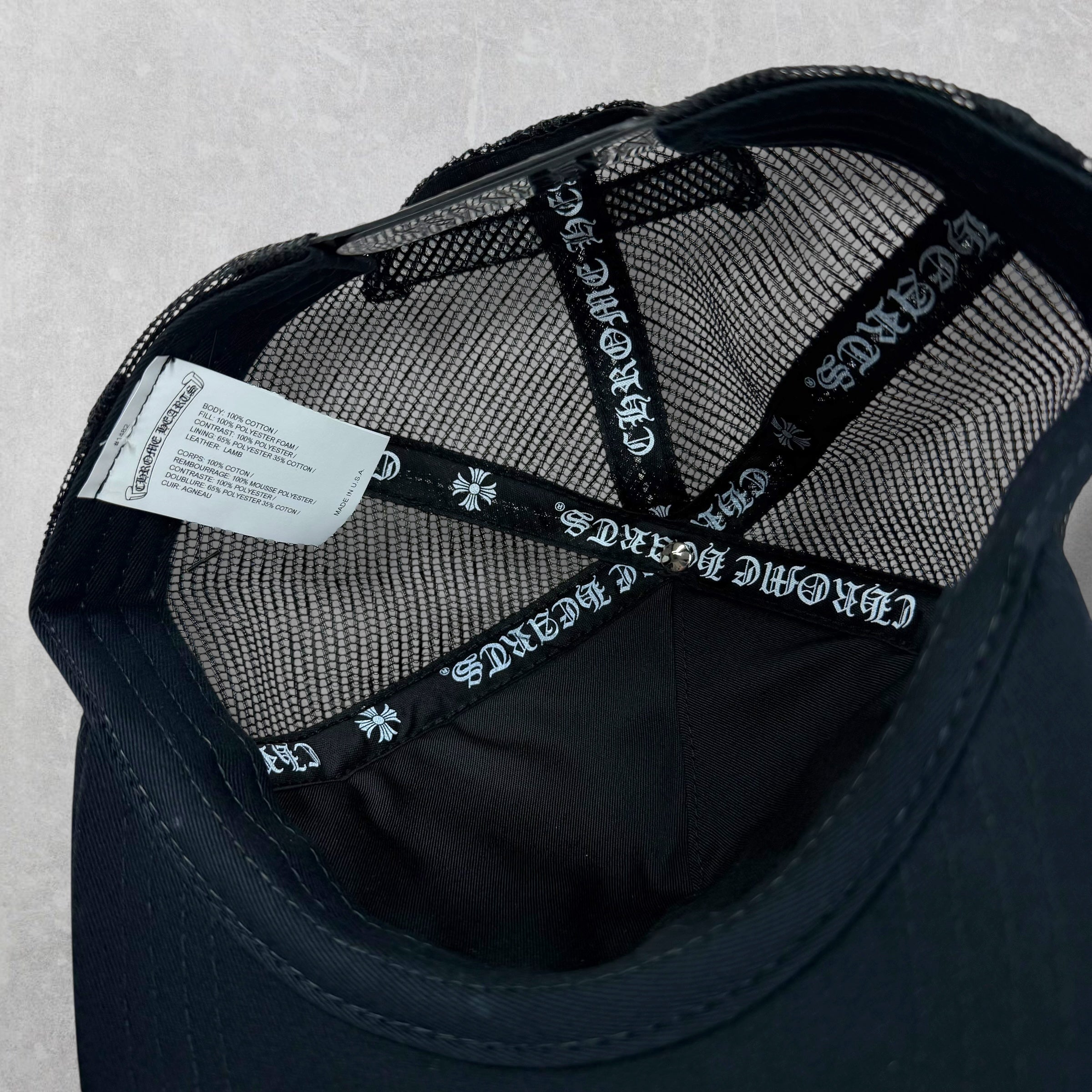 Chrome Hearts Leather White Fuck Patch Trucker Hat