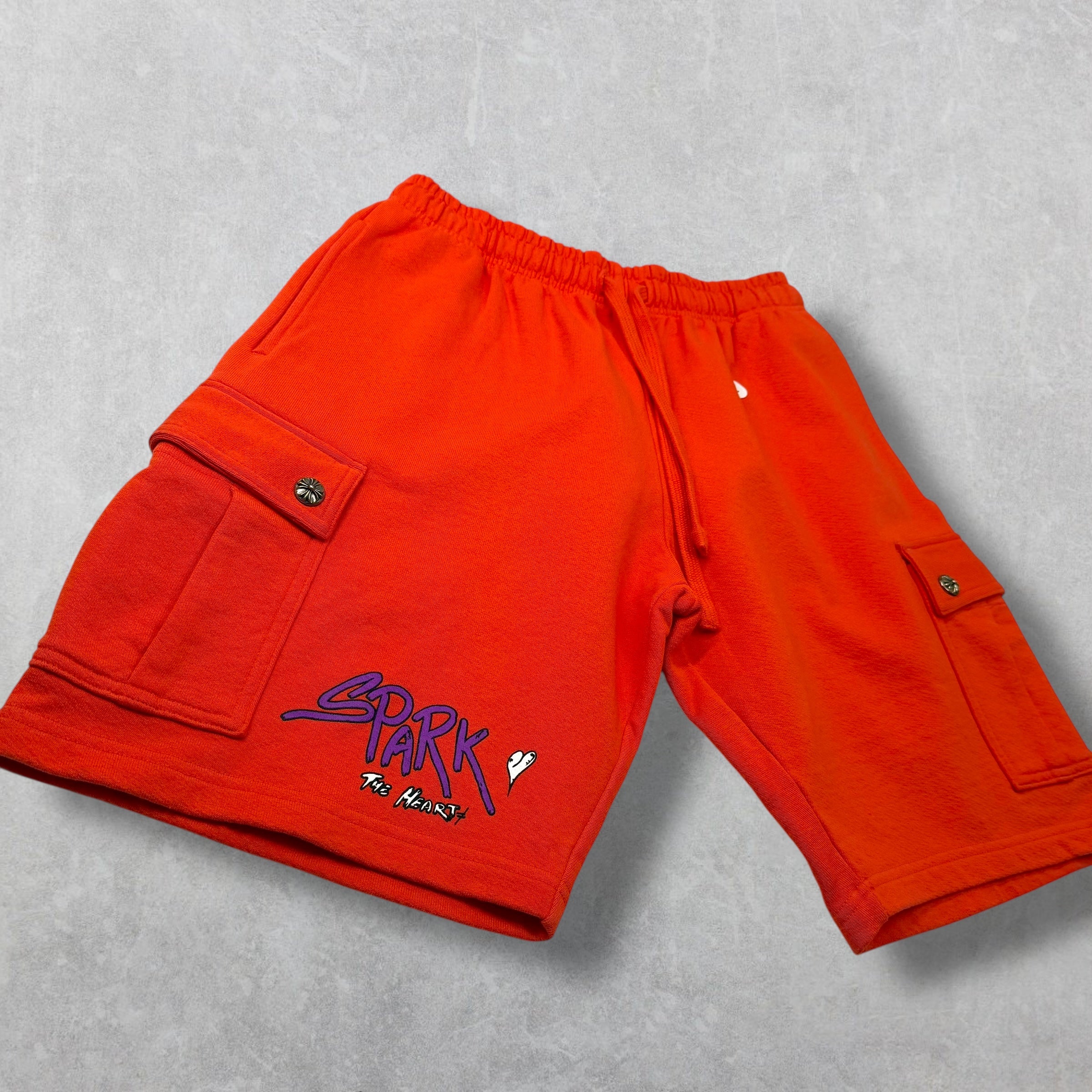 Chrome Hearts Matty Boy Sick Hearts Cargo Sweatshorts L