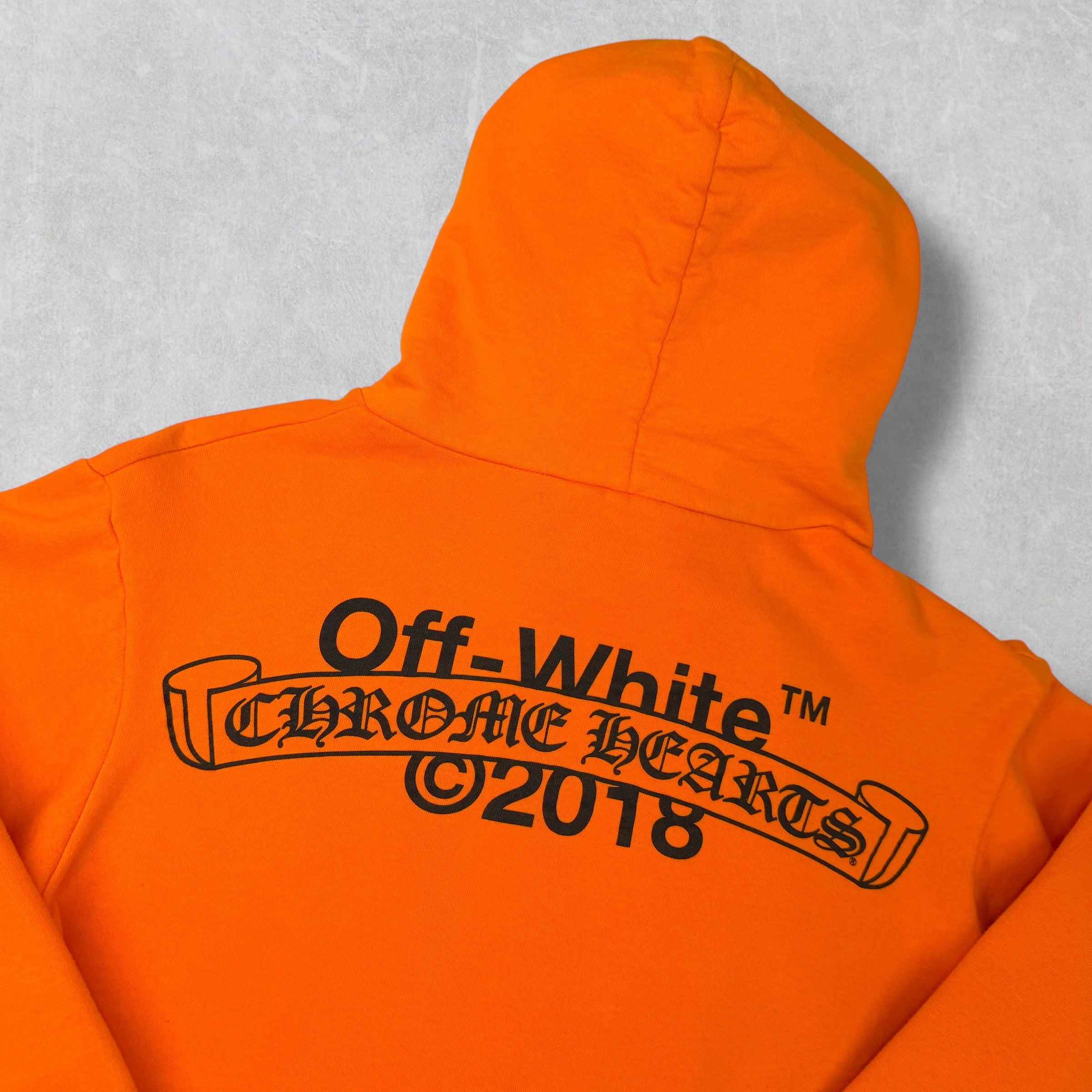 Chrome Hearts Off-White Scroll Orange Hoodie M