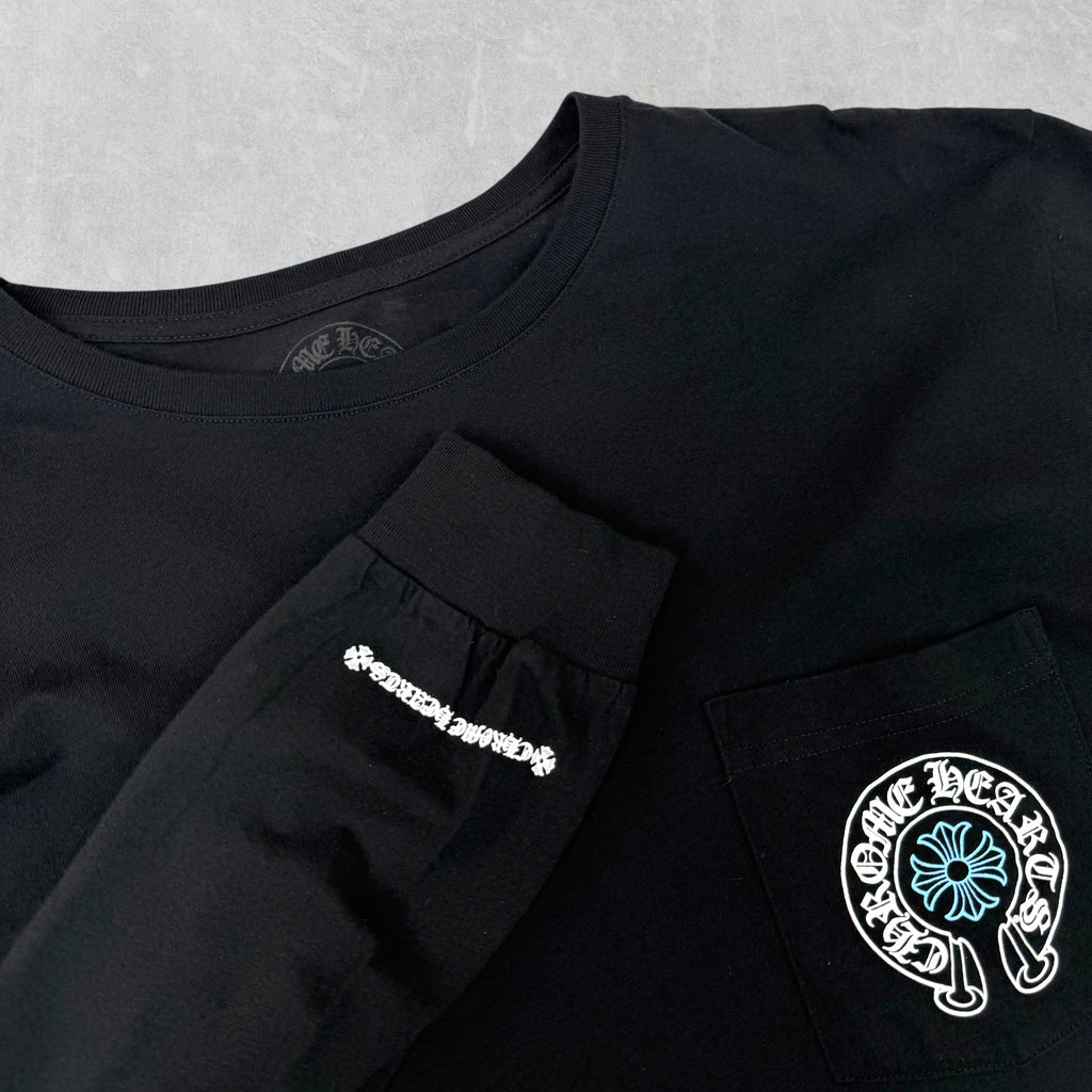 Chrome Hearts Horseshoe Plus Logo Baby Blue Staff L/S XL