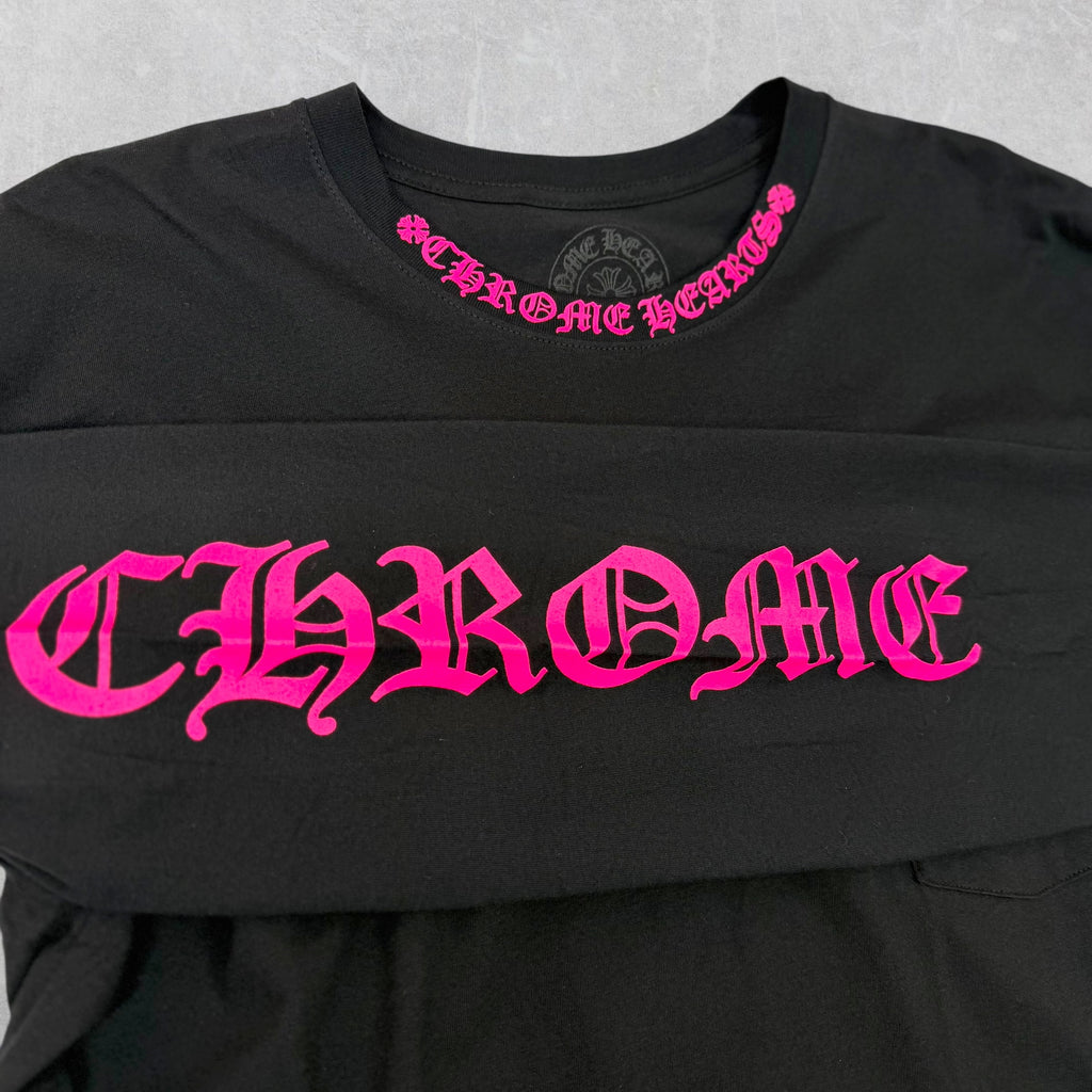 Chrome Hearts Pink Neck Logo L/S Tee XL