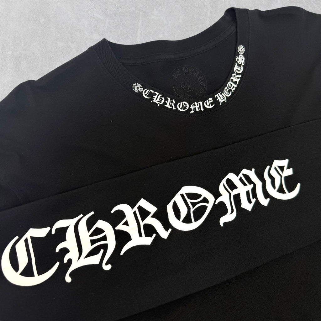 Chrome Hearts White Neck Logo Black L/S Tee XXL
