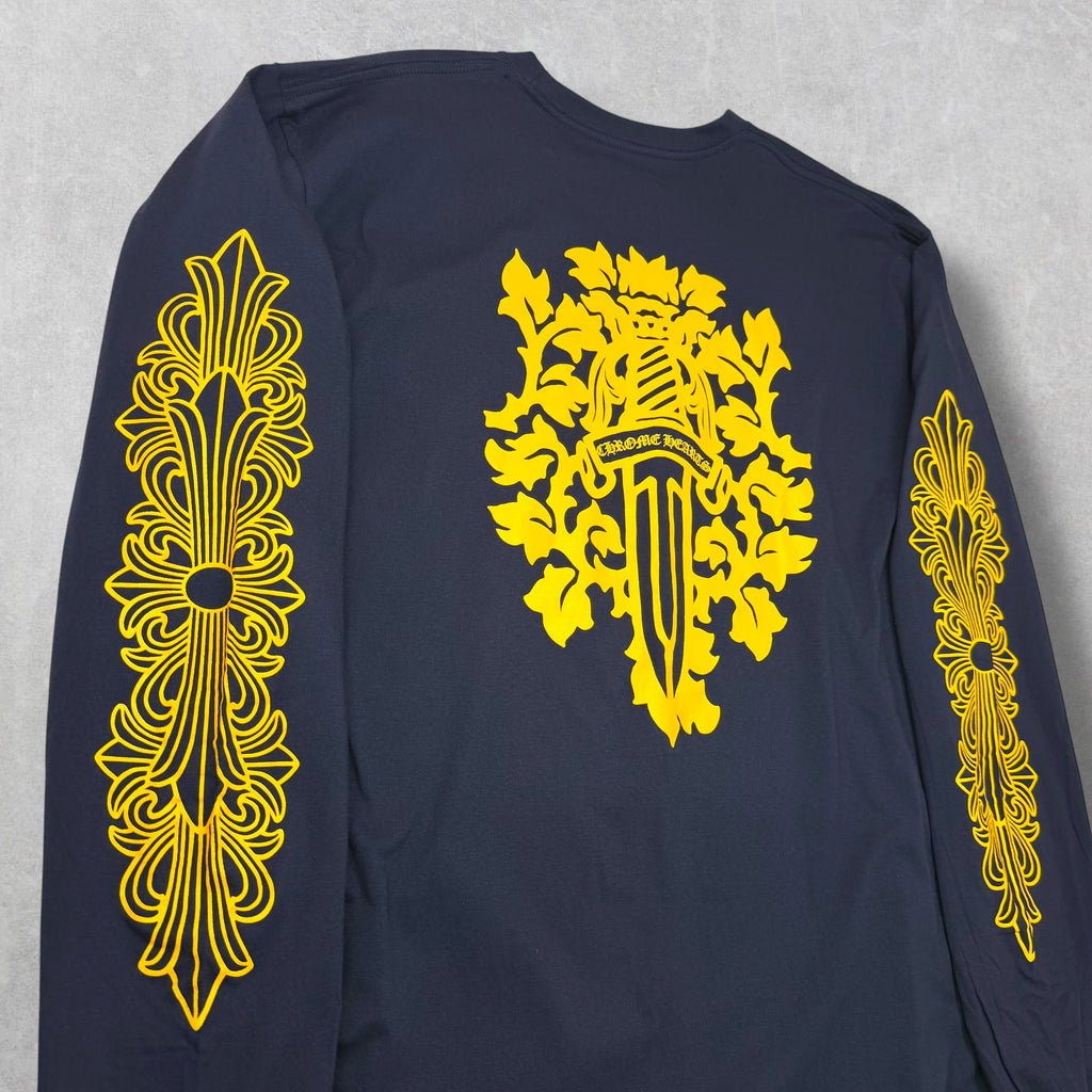 Chrome Hearts Yellow V89 Dagger Navy L/S XXL