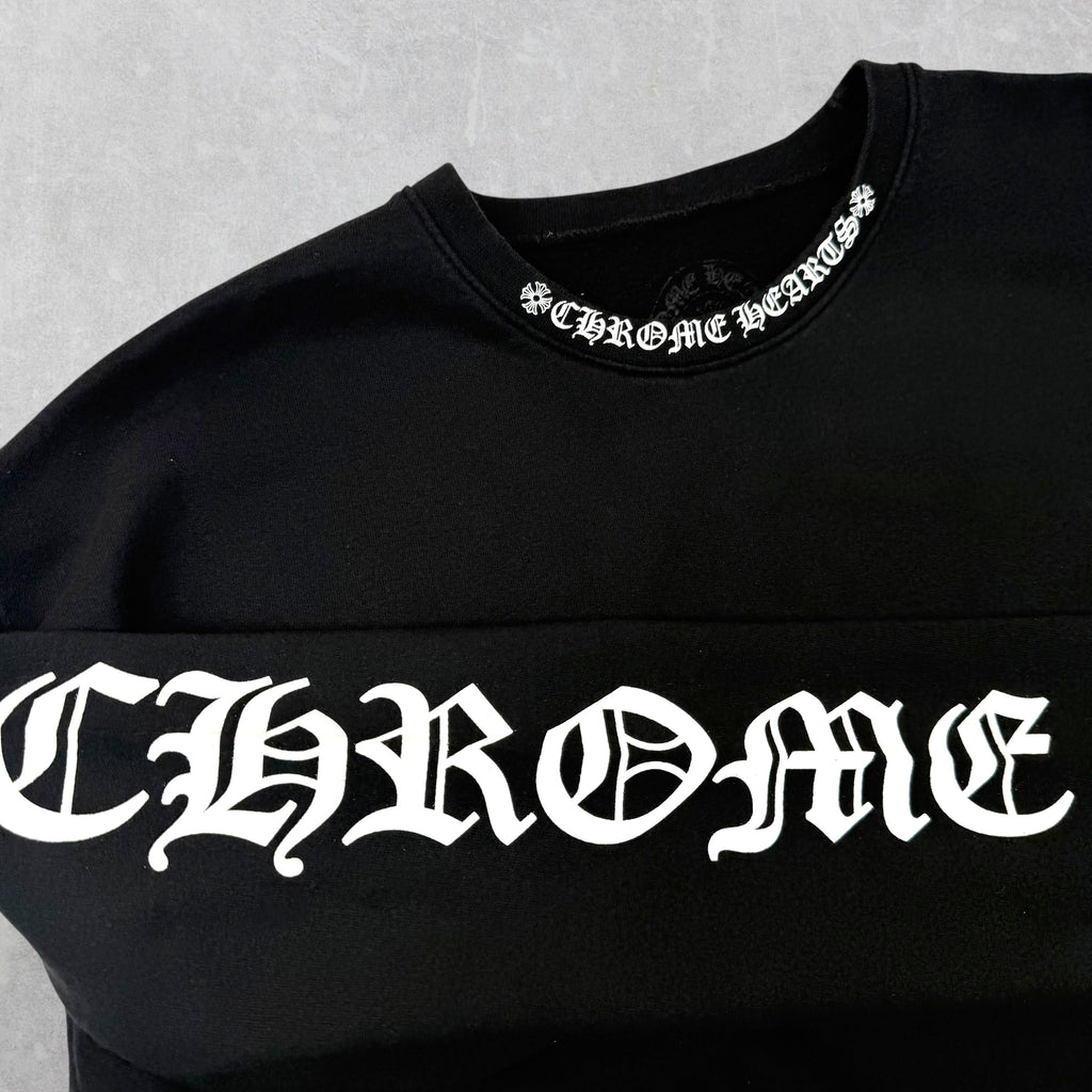 Chrome Hearts Neck Logo Black Crewneck L