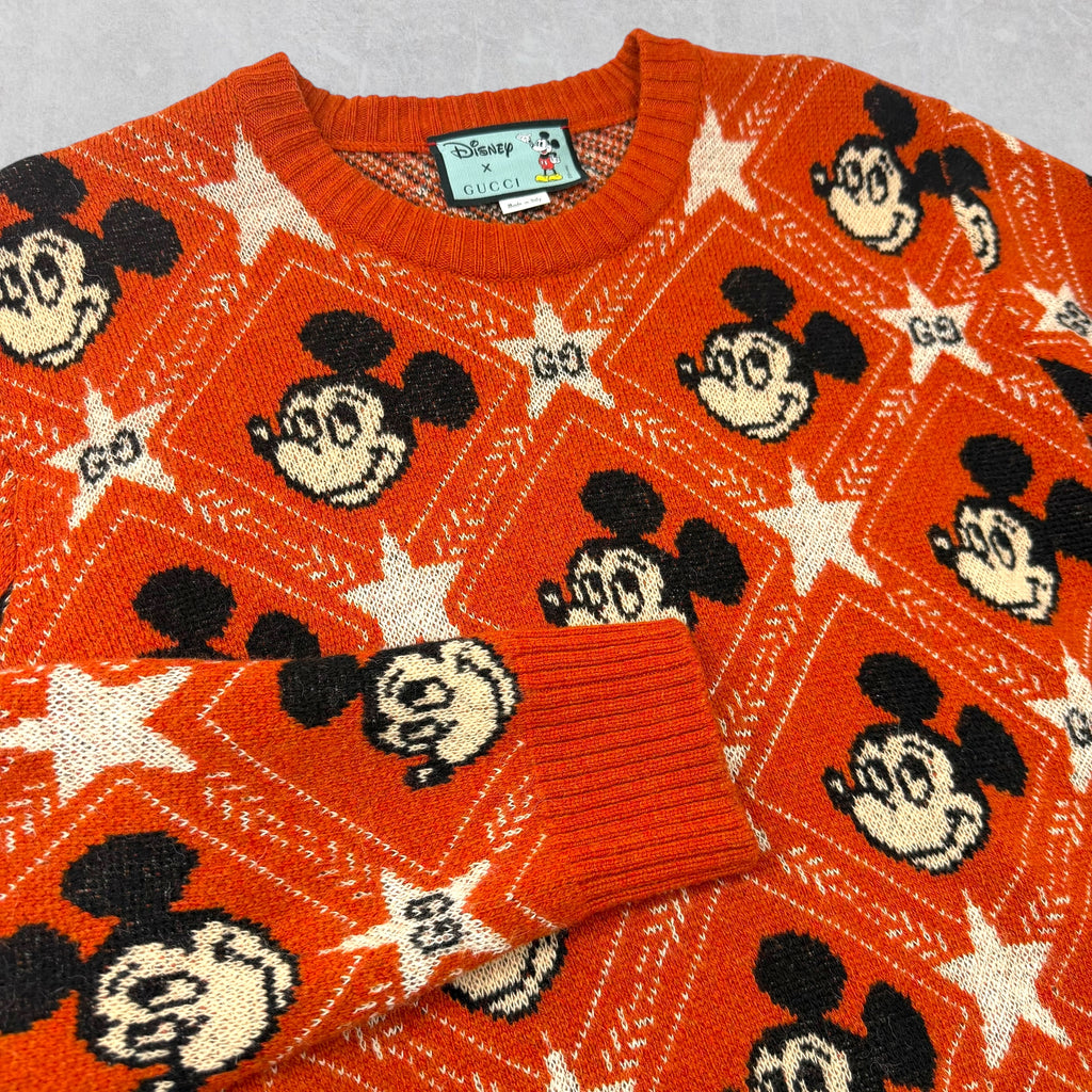 Gucci Disney Mickey Mouse Wool Orange Sweater L