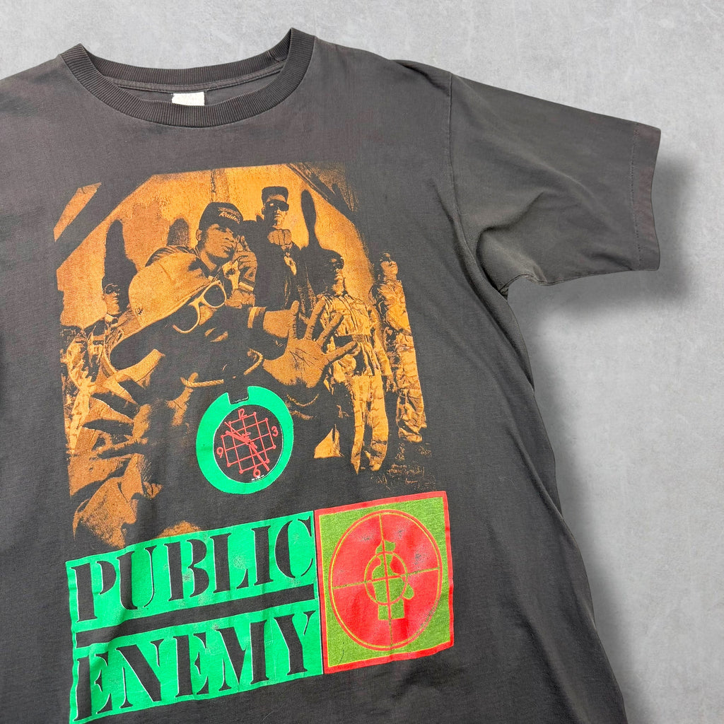 Vintage Early 90s Public Enemy Skull Gun Tee XL