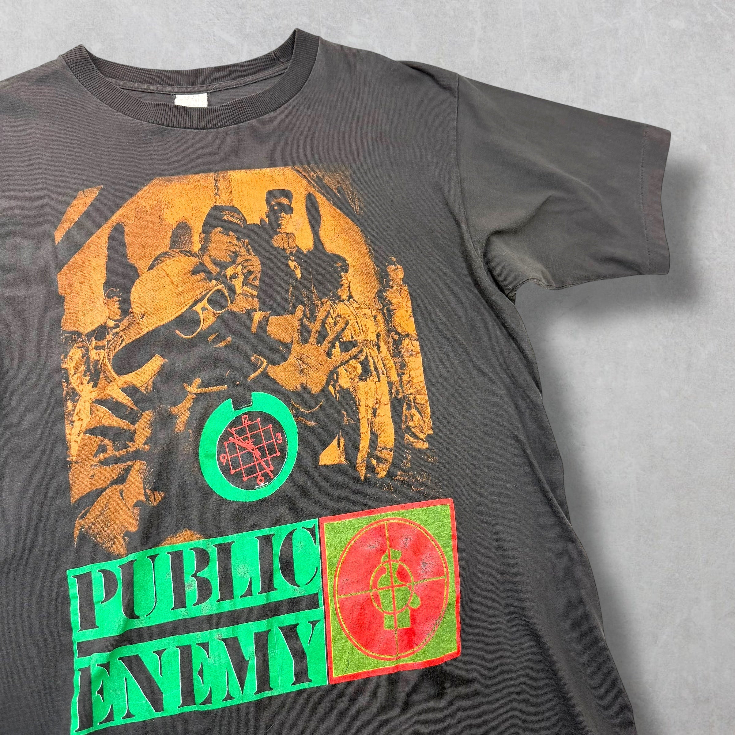 Vintage Early 90s Public Enemy Skull Gun Tee XL
