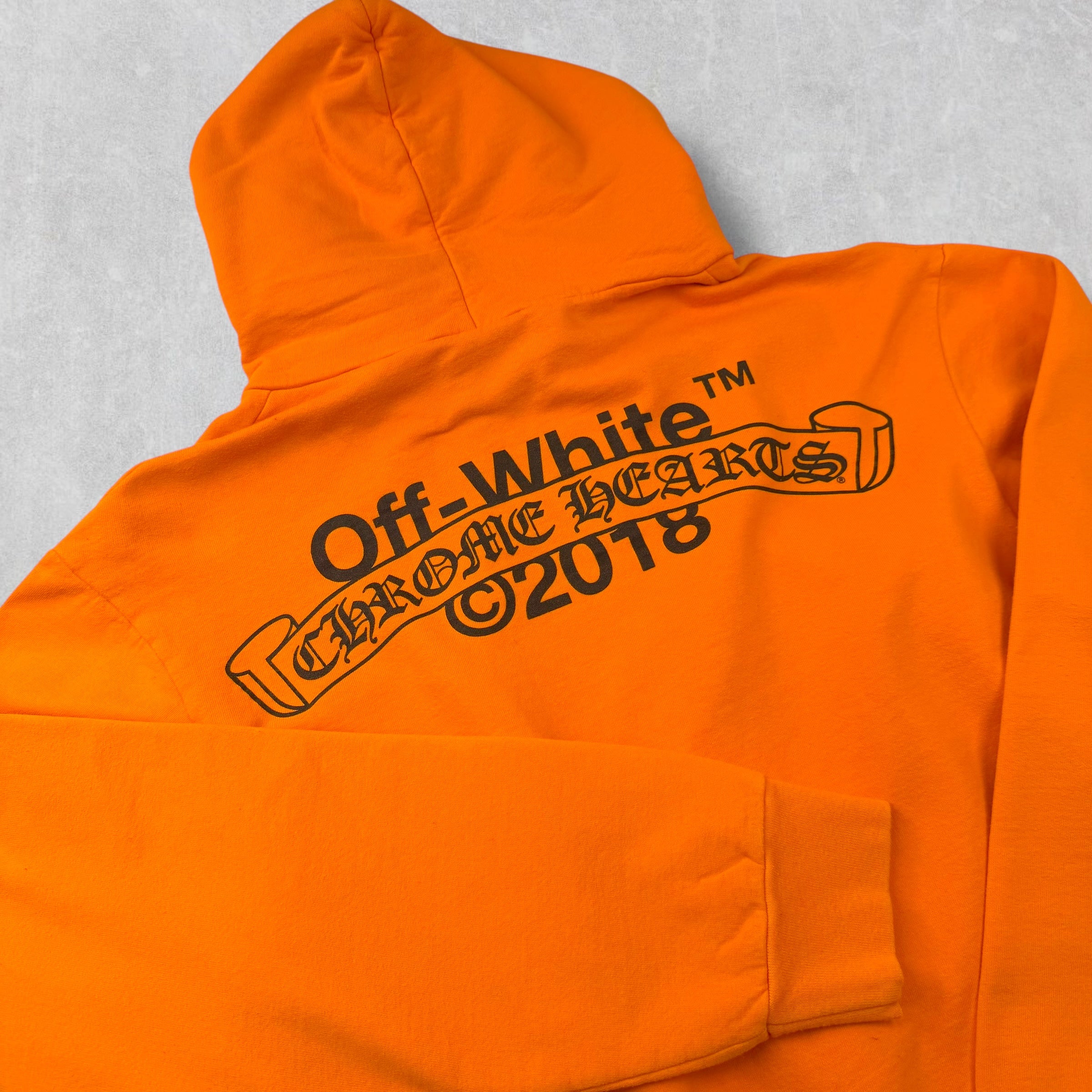Chrome Hearts Off-White Scroll Orange Hoodie XL