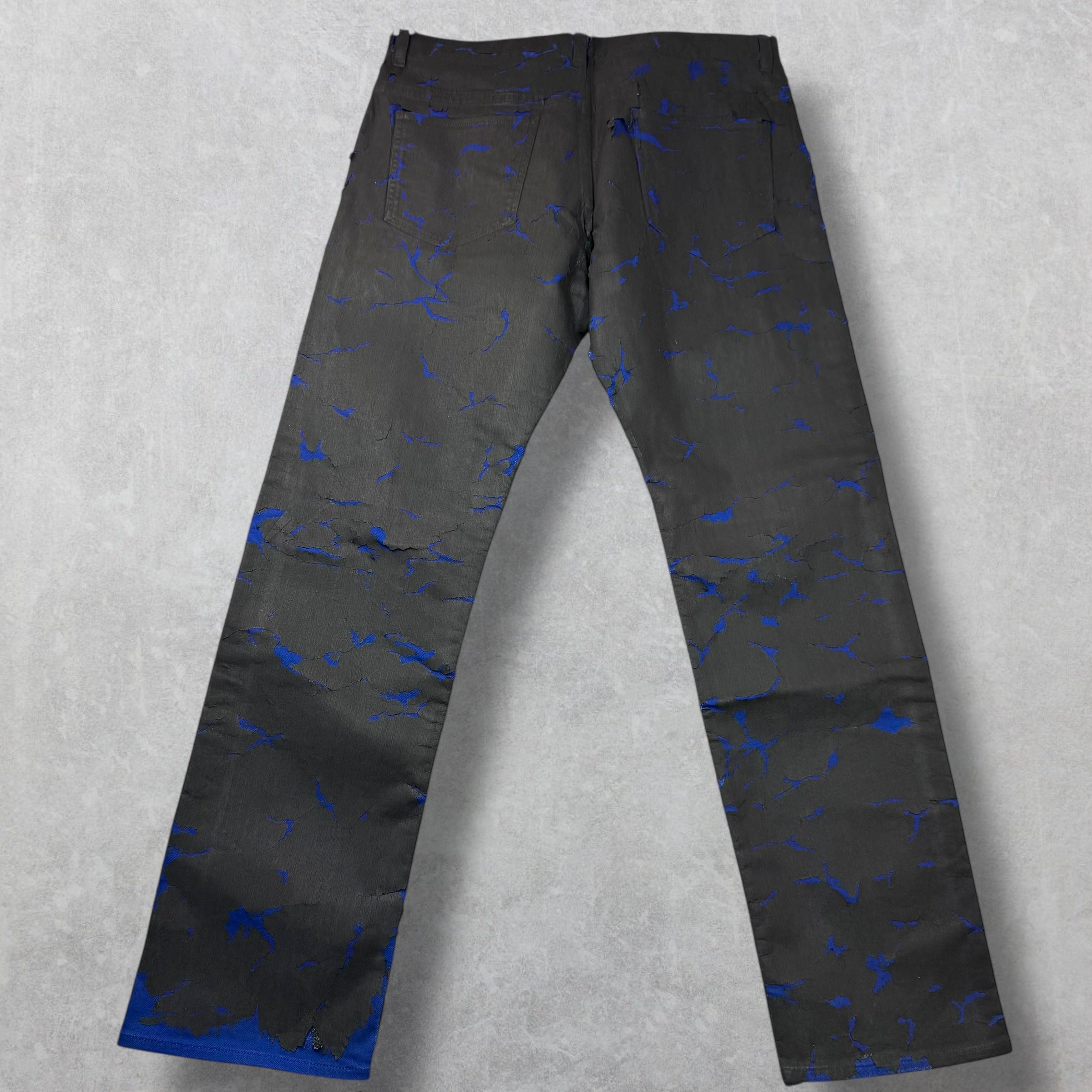 A/W 2022 Givenchy Black Cracked Distressed Jeans 36