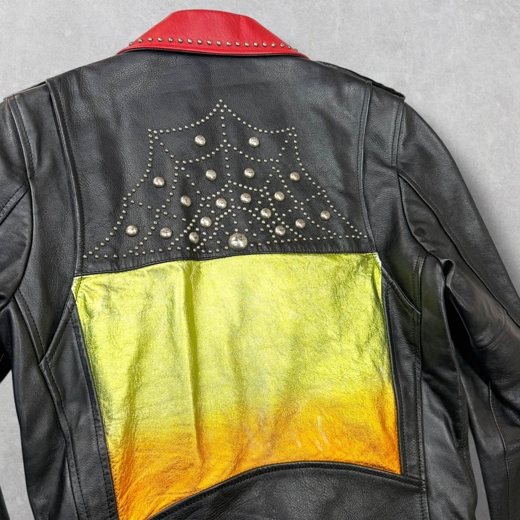 Saint Laurent Dégradé Sunset Leather Moto Jacket 46 (S)