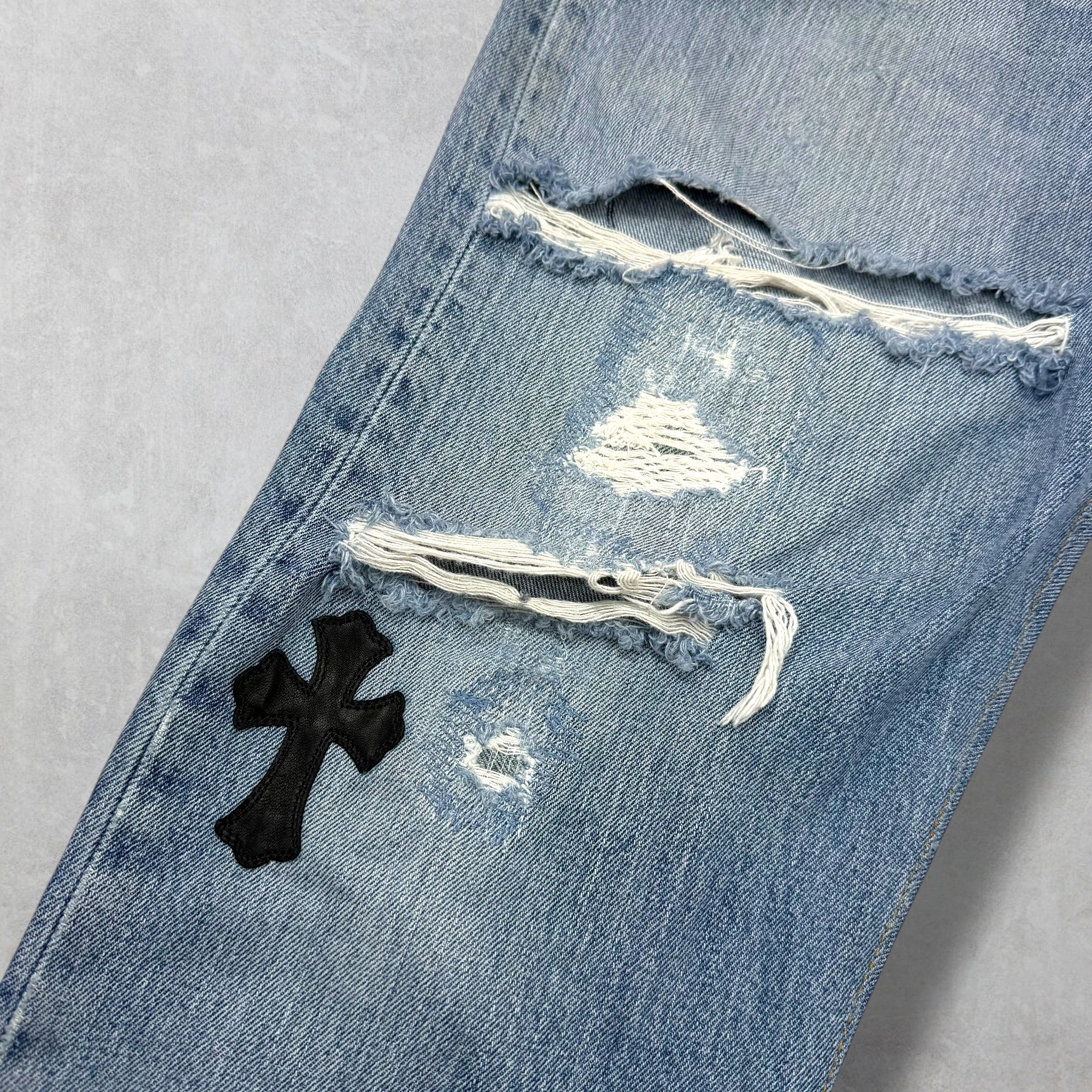 Chrome Hearts Levi's 501 Cross Patch Blue Jeans 36